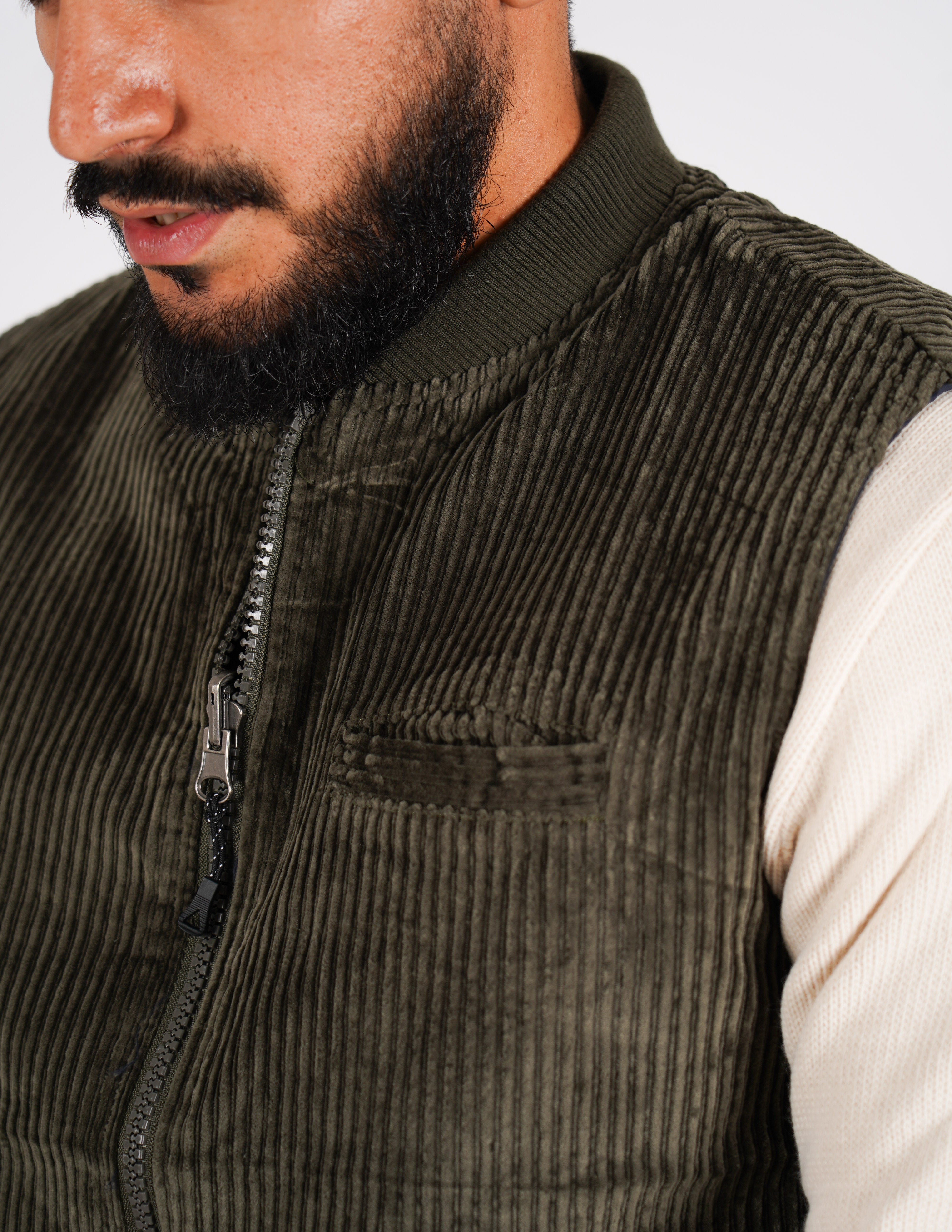 Gilet smanicato reversibile in velluto