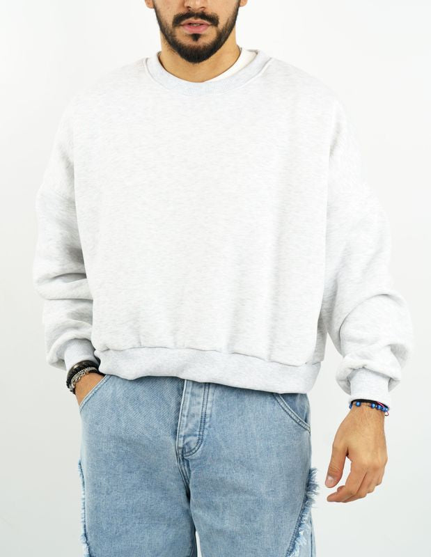 felpa girocollo crop fit