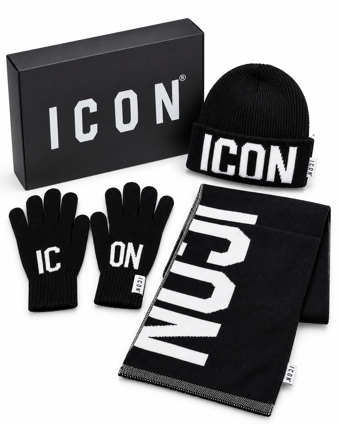 set guanti + cappello + sciarpa ICON