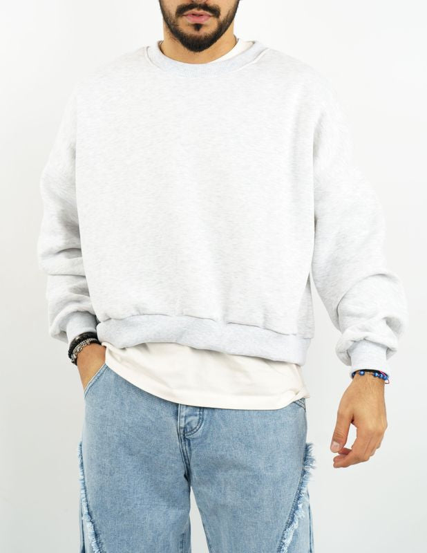 felpa girocollo crop fit