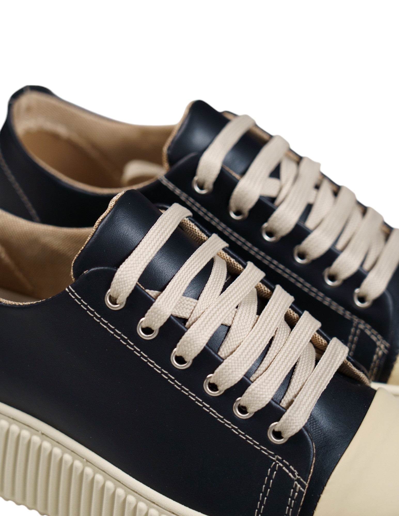 sneakers in pelle con fondo alto