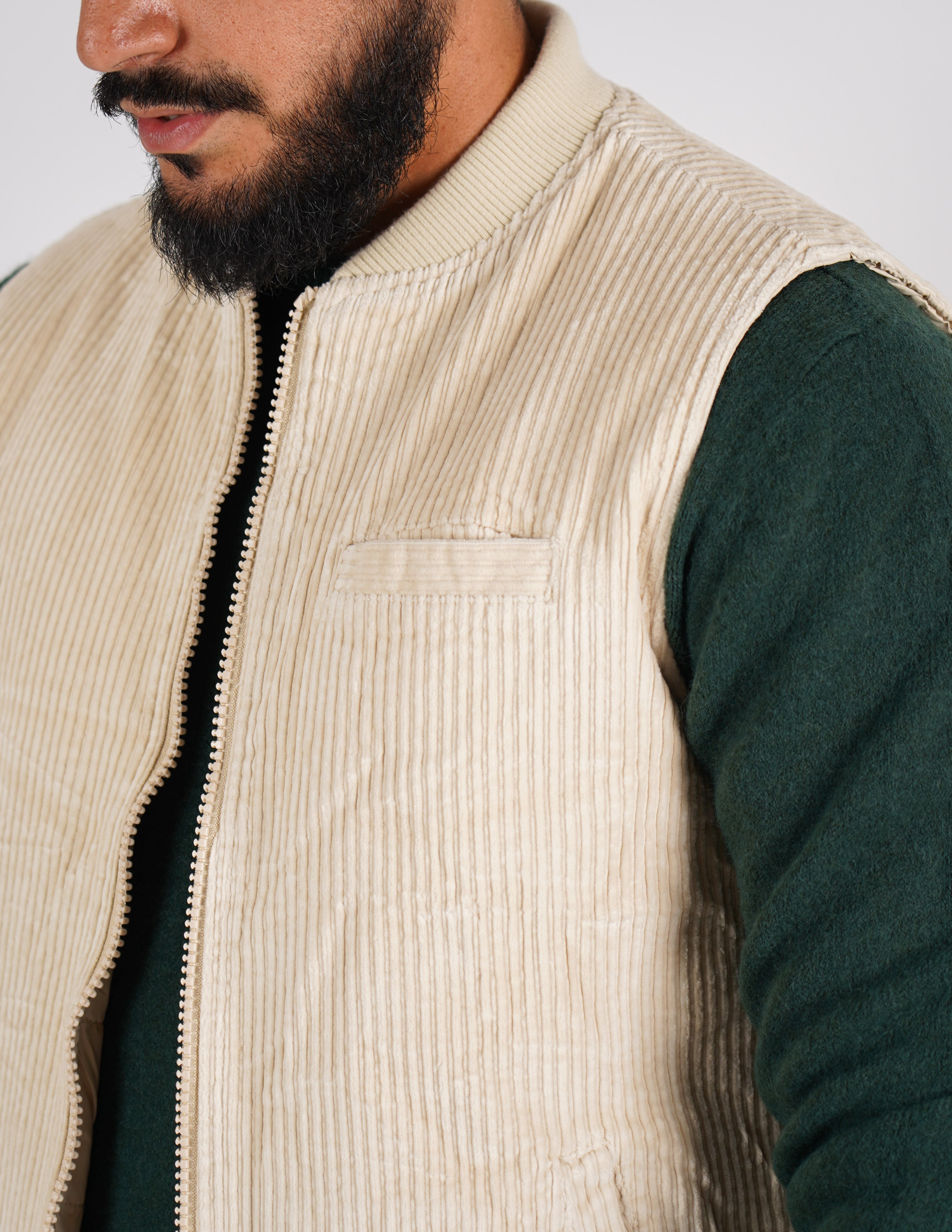 Gilet smanicato reversibile in velluto