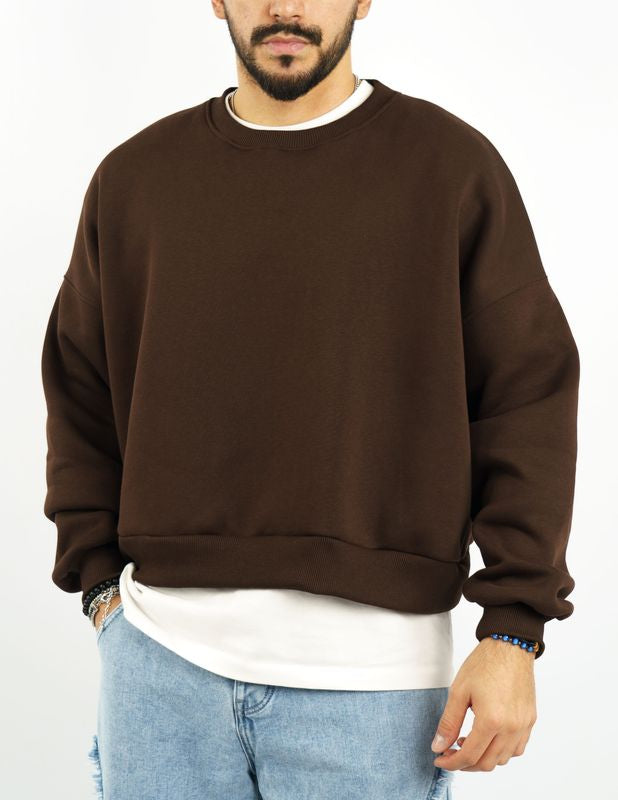 felpa girocollo crop fit