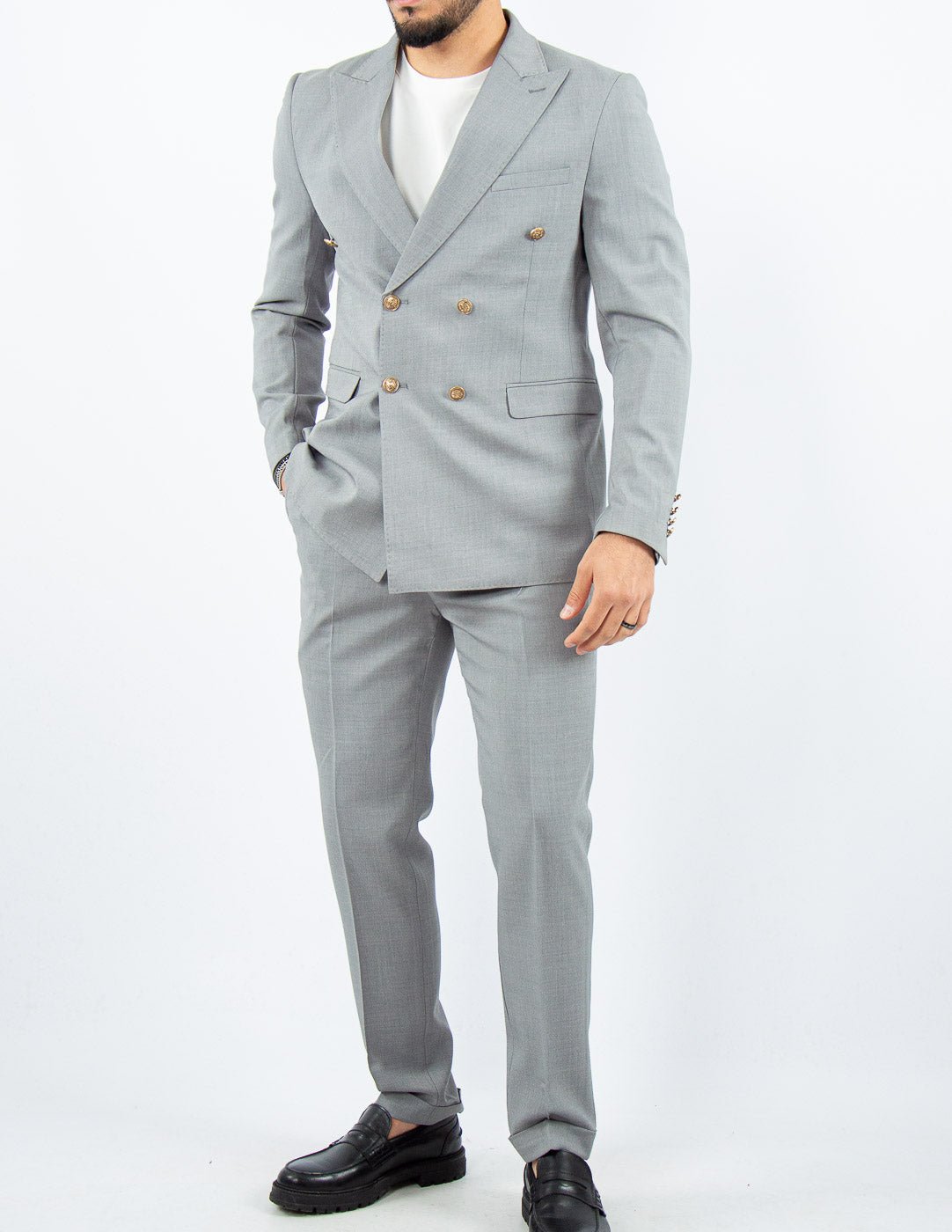 ABITO UOMO ELEGANTE con bottoni a contrasto