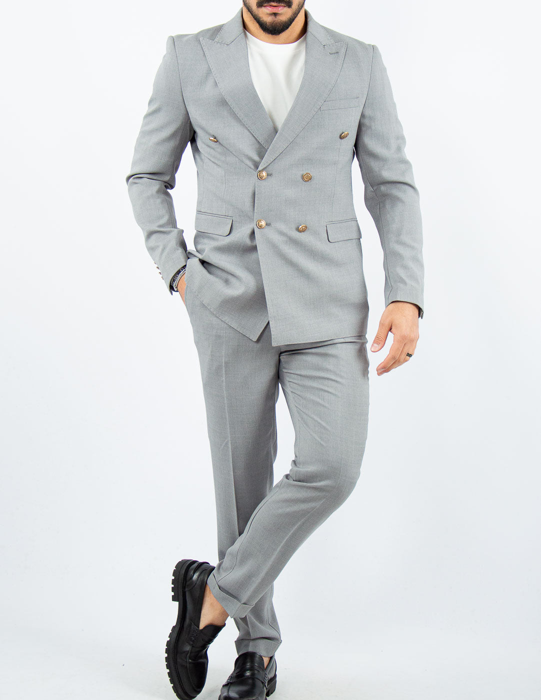 ABITO UOMO ELEGANTE con bottoni a contrasto