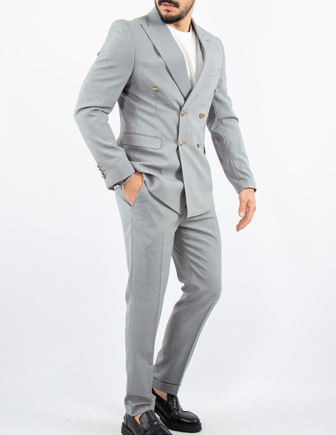 ABITO UOMO ELEGANTE con bottoni a contrasto