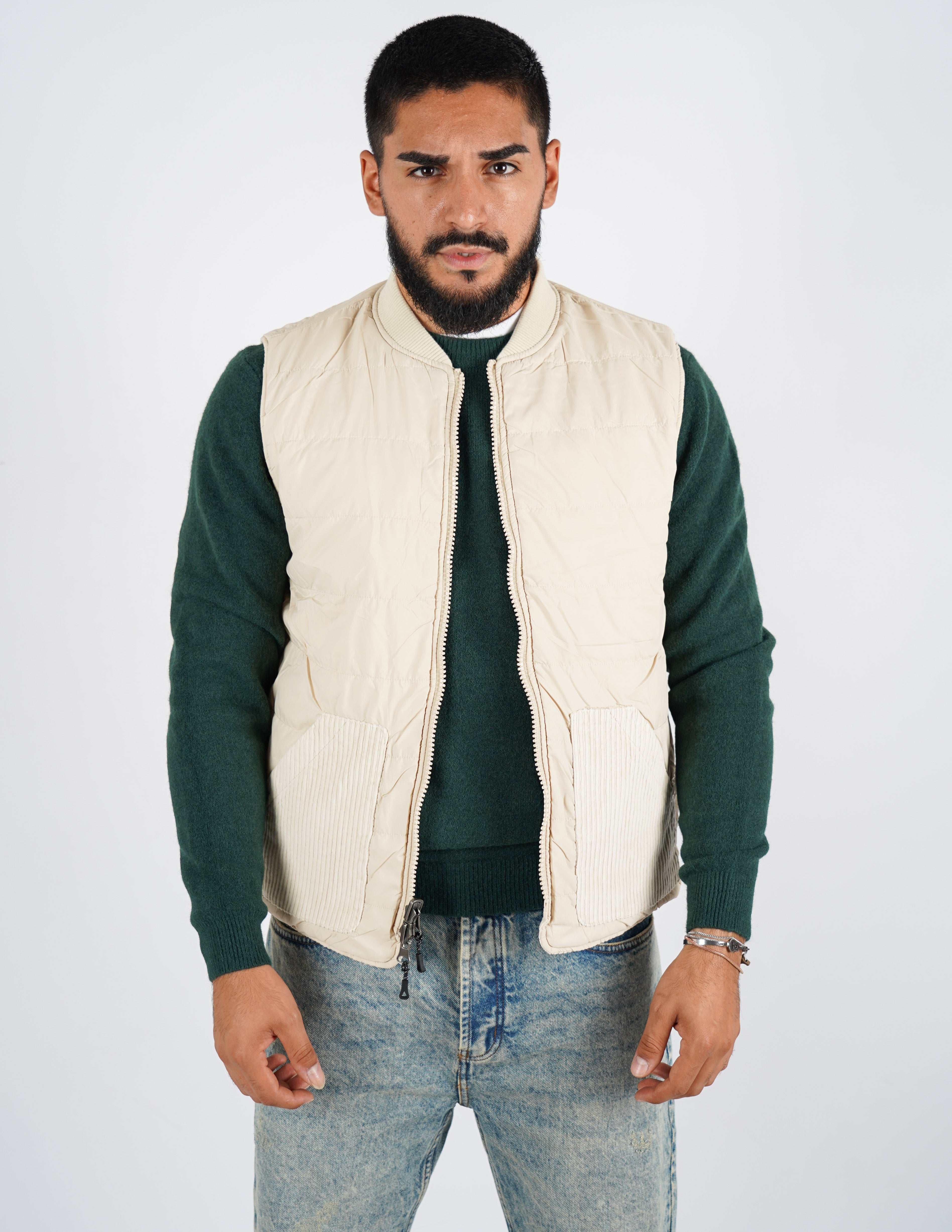 Gilet smanicato reversibile in velluto