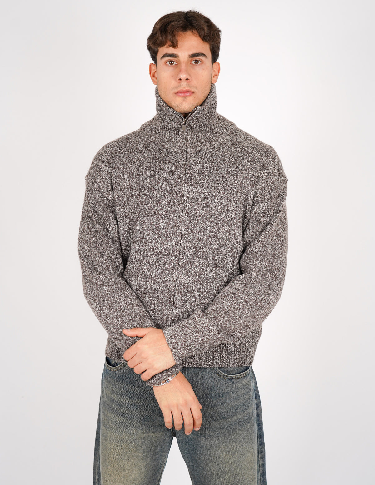 MAGLIONE COLLO ALTO CON CERNIERA
