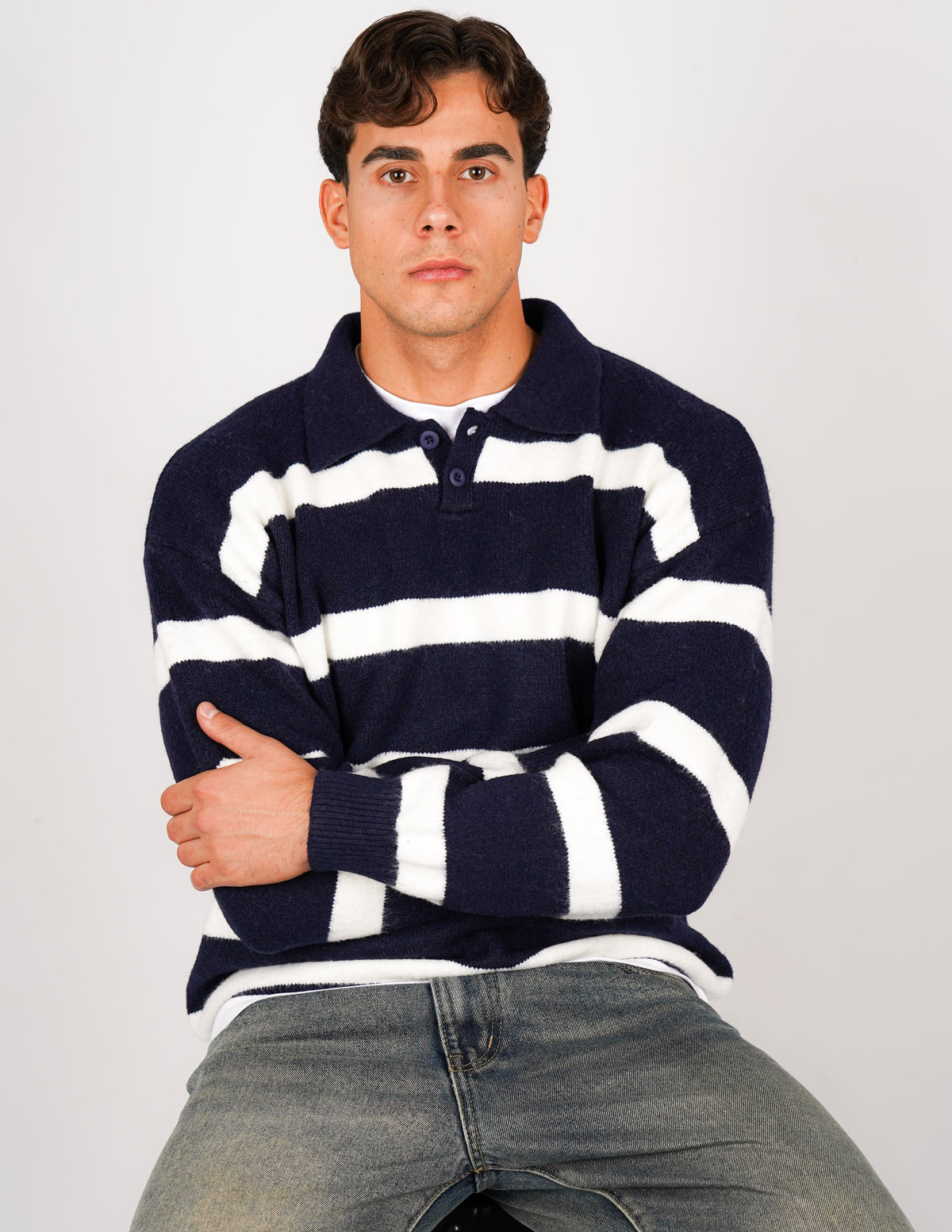 POLO RIGATA CON BOTTONE