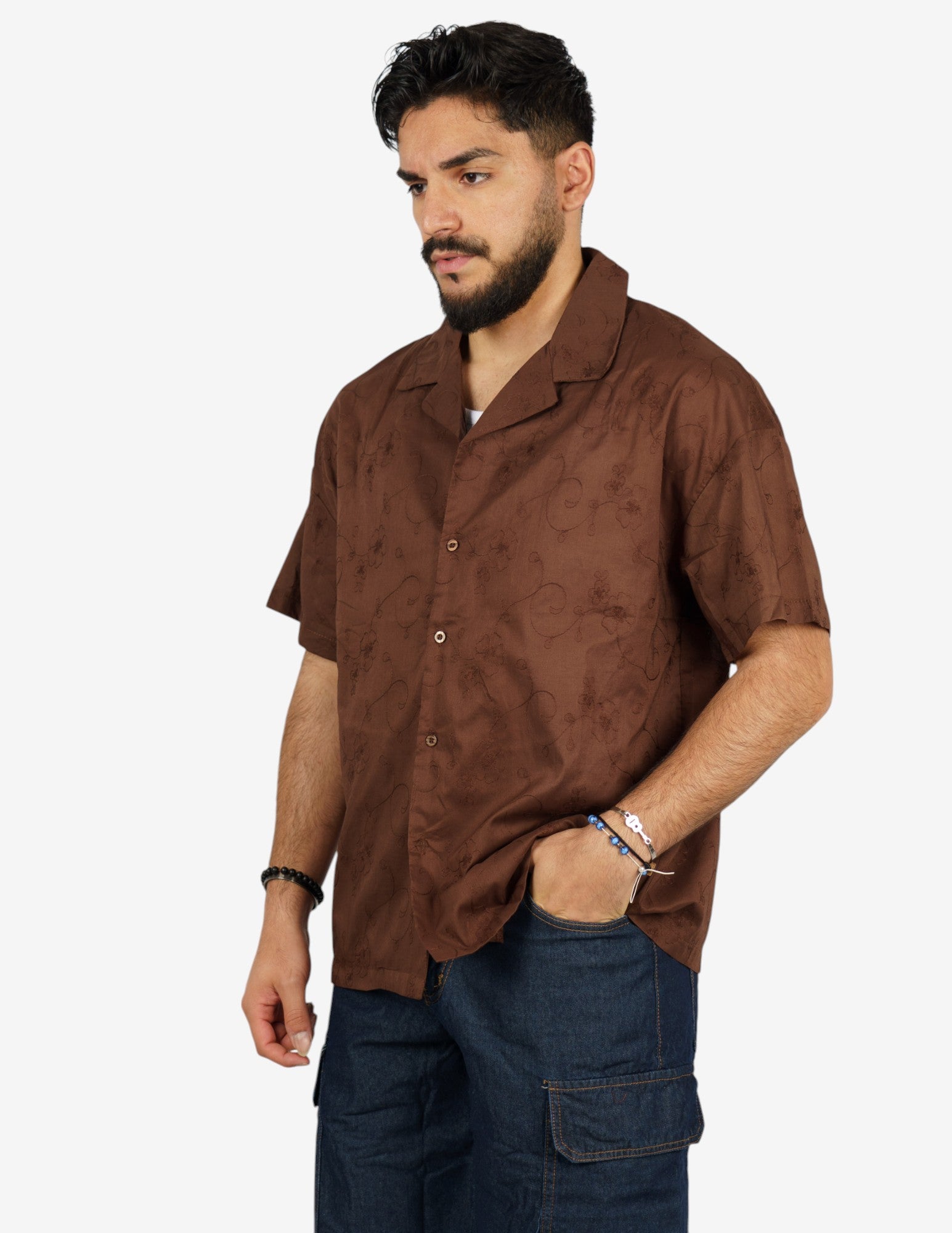 CAMICIA MORBIDA CON RICAMO FIORI