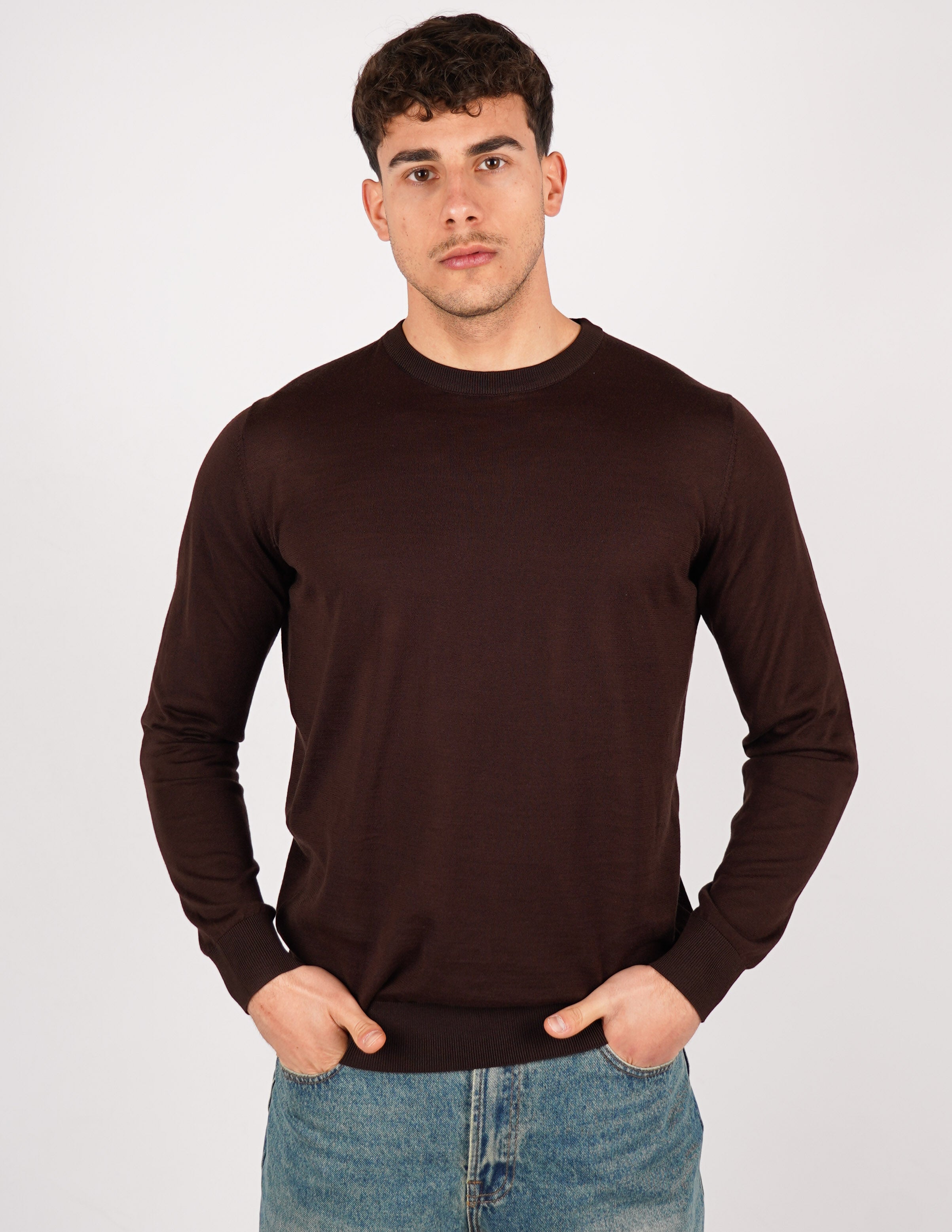 MAGLIA GIROCOLLO IN COTONE E SETA