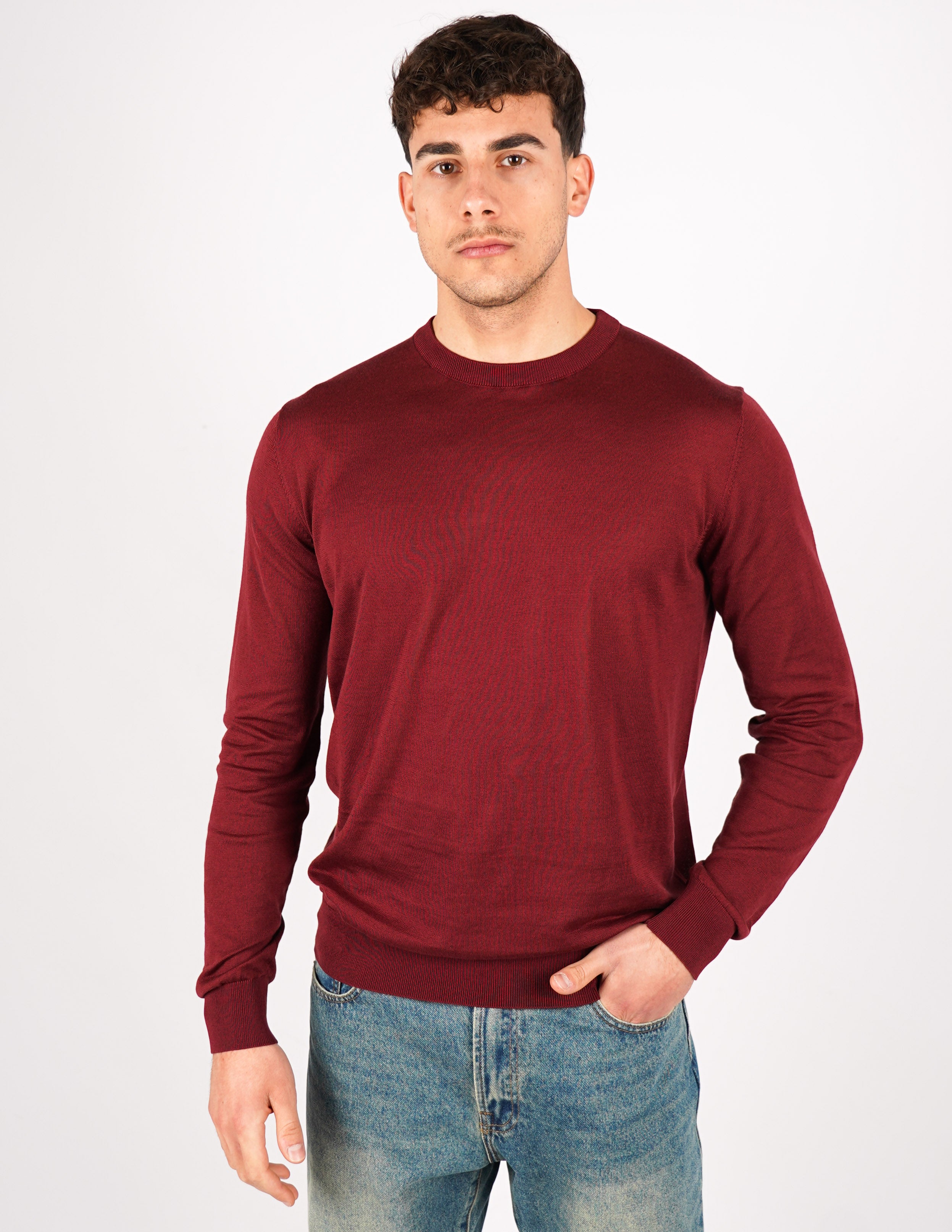 MAGLIA GIROCOLLO IN COTONE E SETA