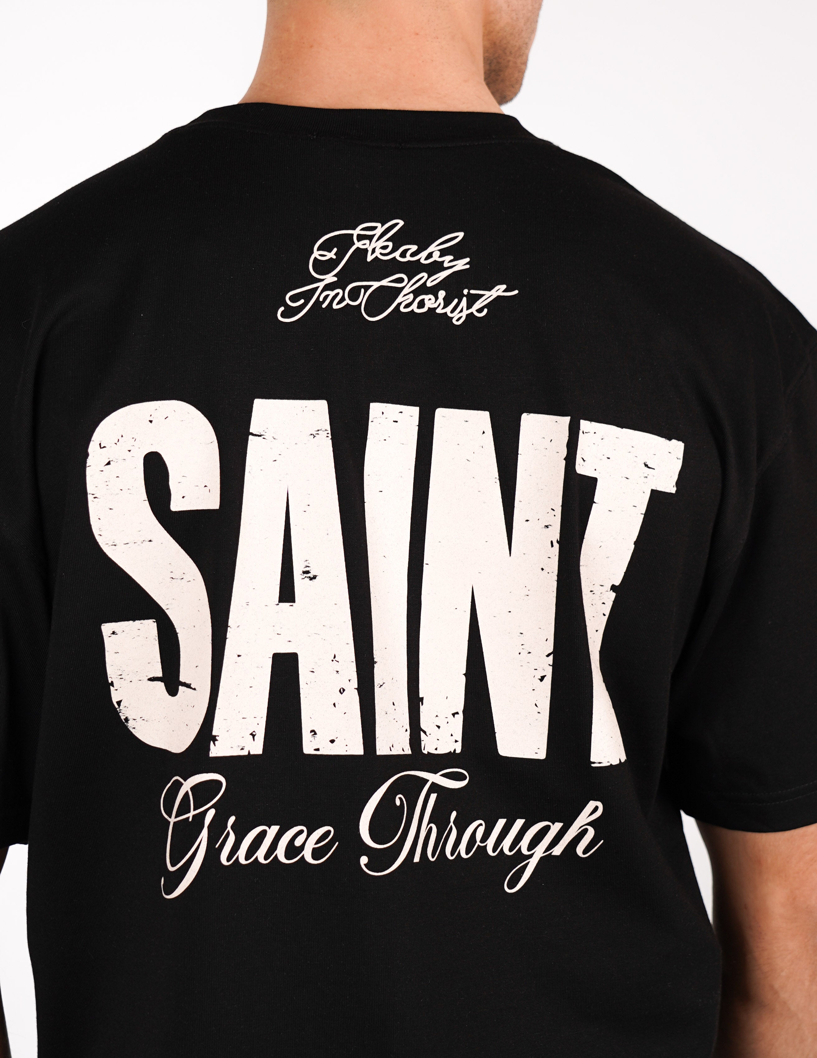 T-SHIRT "SAINT" STAMPA SUL RETRO