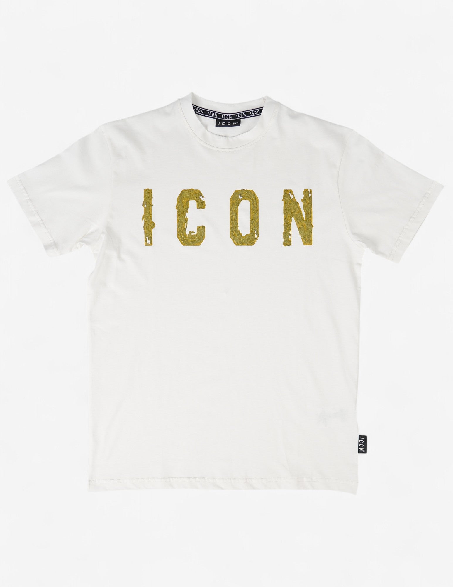 T-shirt con logo glitter "ICON"