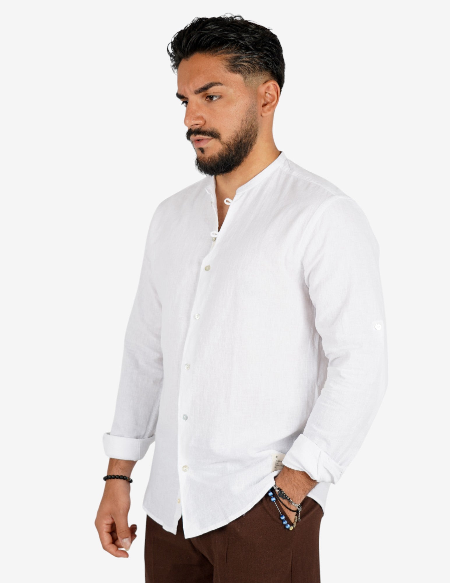 Camicia coreana in lino over D