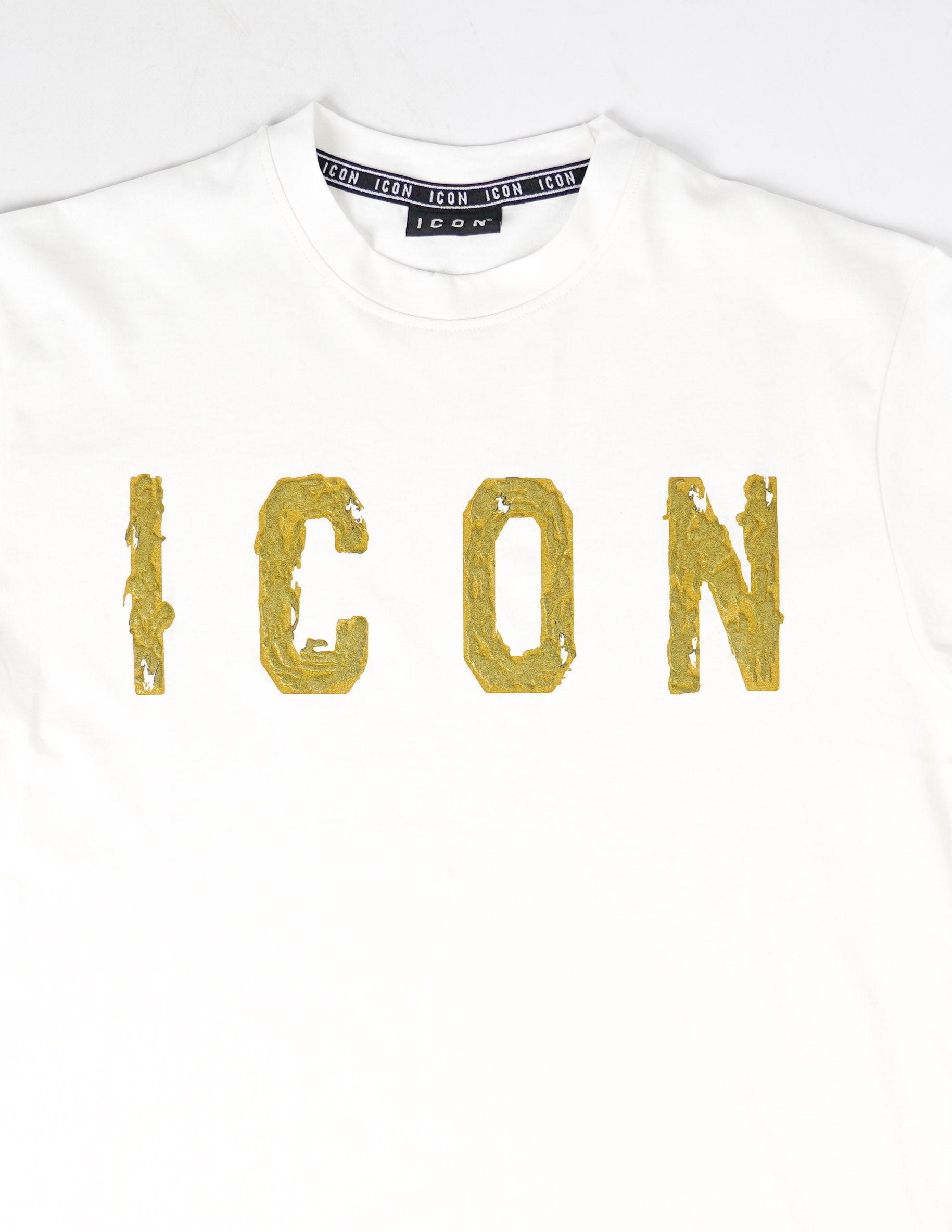 T-shirt con logo glitter "ICON"