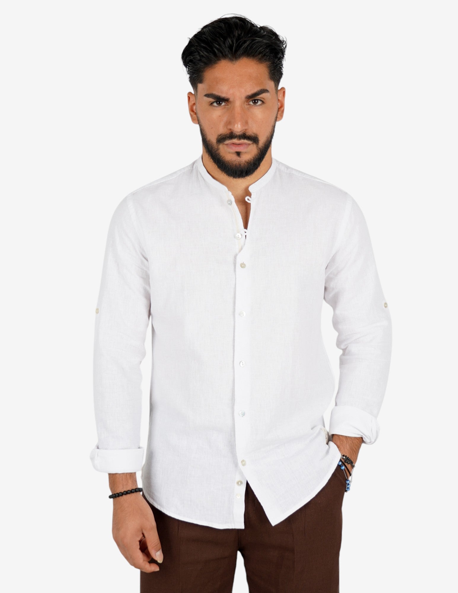 Camicia coreana in lino over D