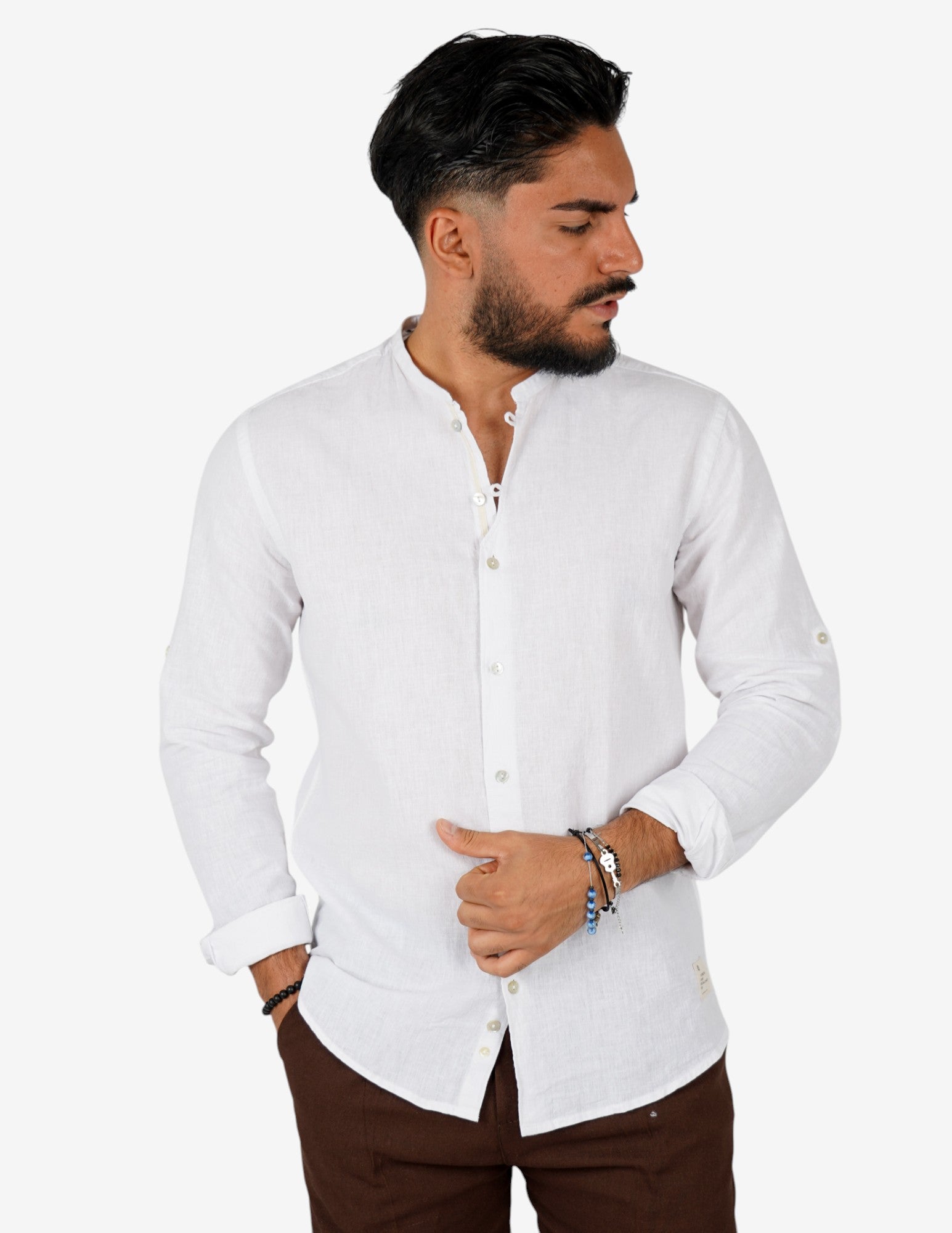 Camicia coreana in lino over D