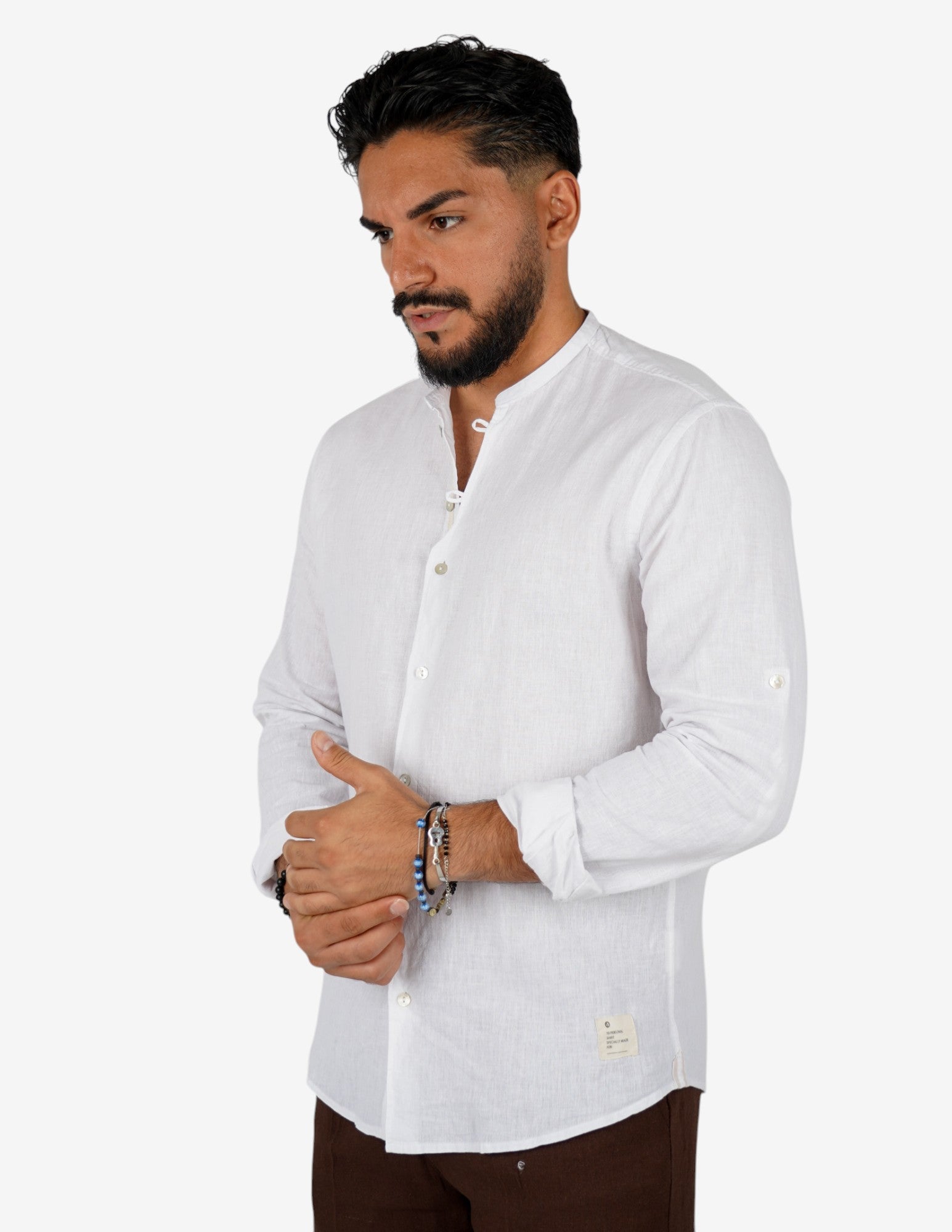 Camicia coreana in lino over D