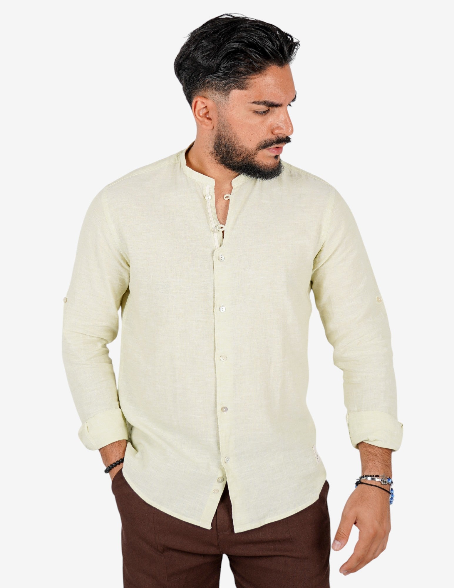 Camicia coreana in lino over D