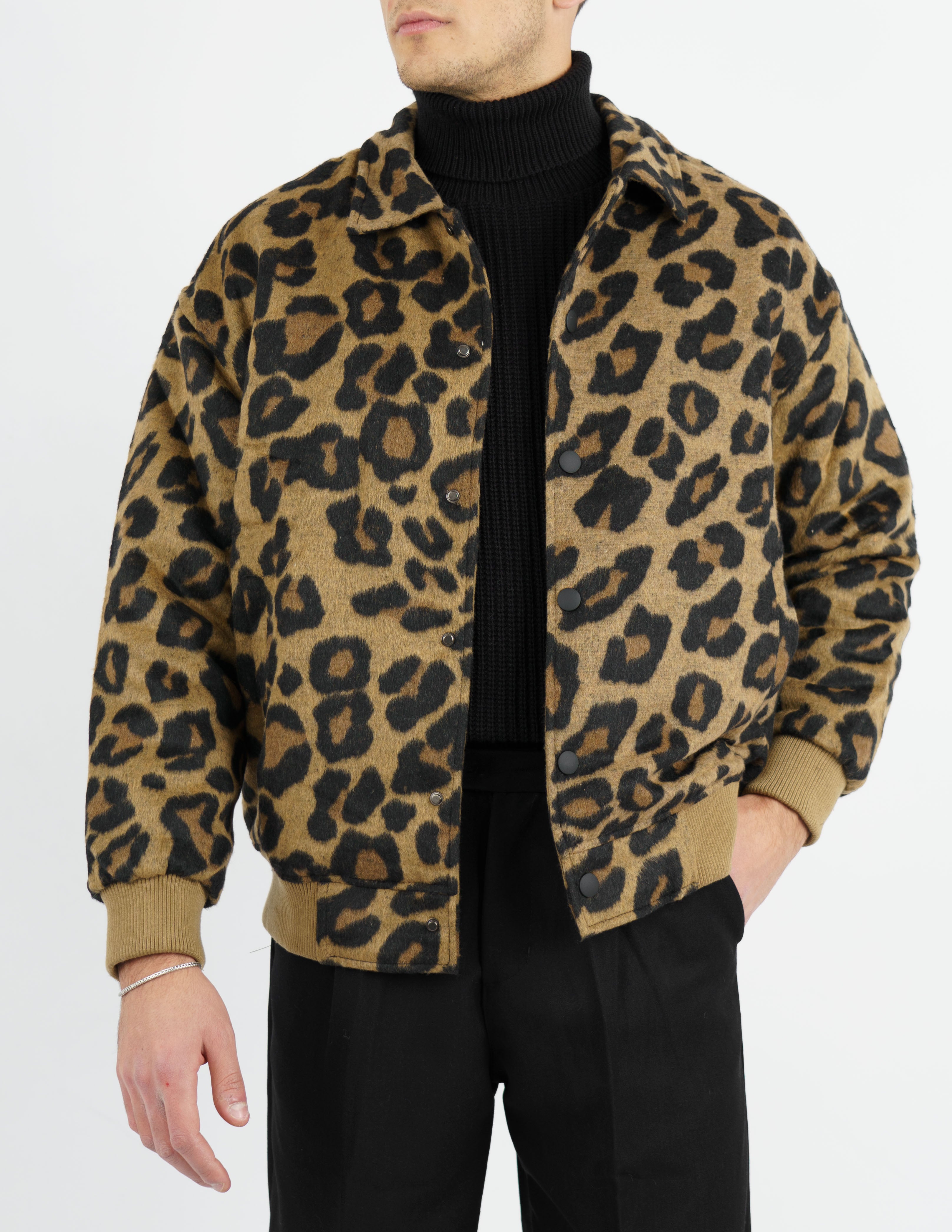 giubbotto imbottito in panno a fantasia