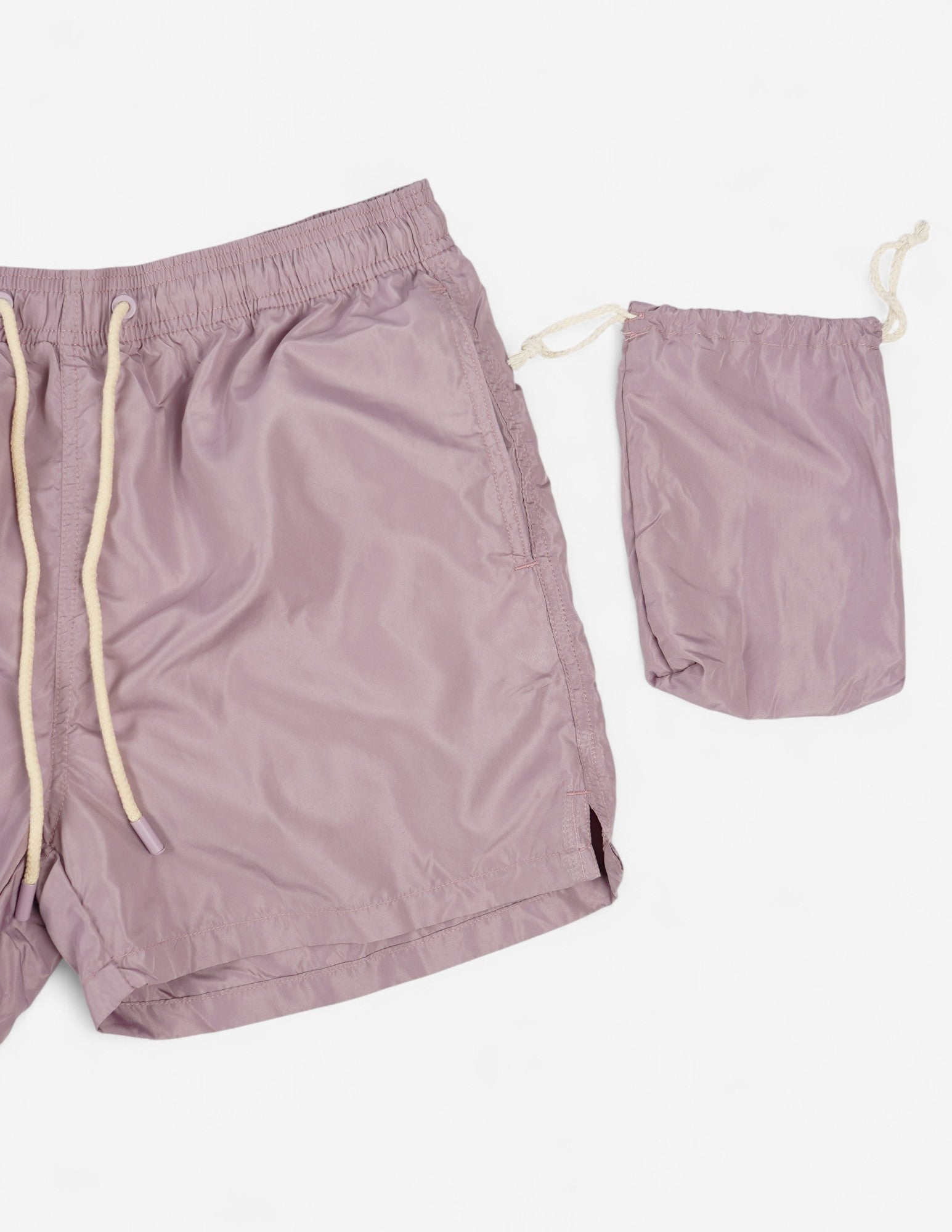 Costume mare tinta unita con pochette