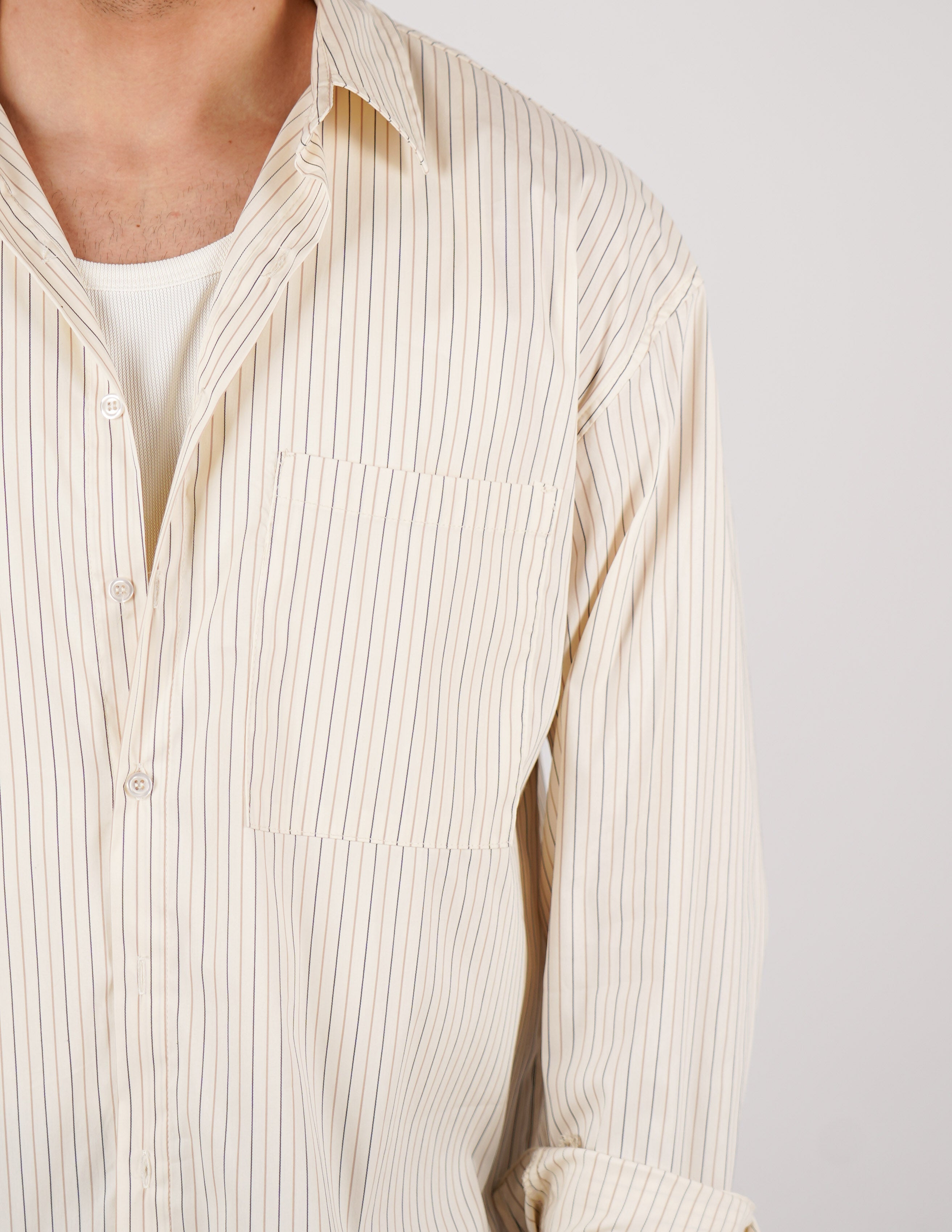 CAMICIA CROP FIT A RIGHE
