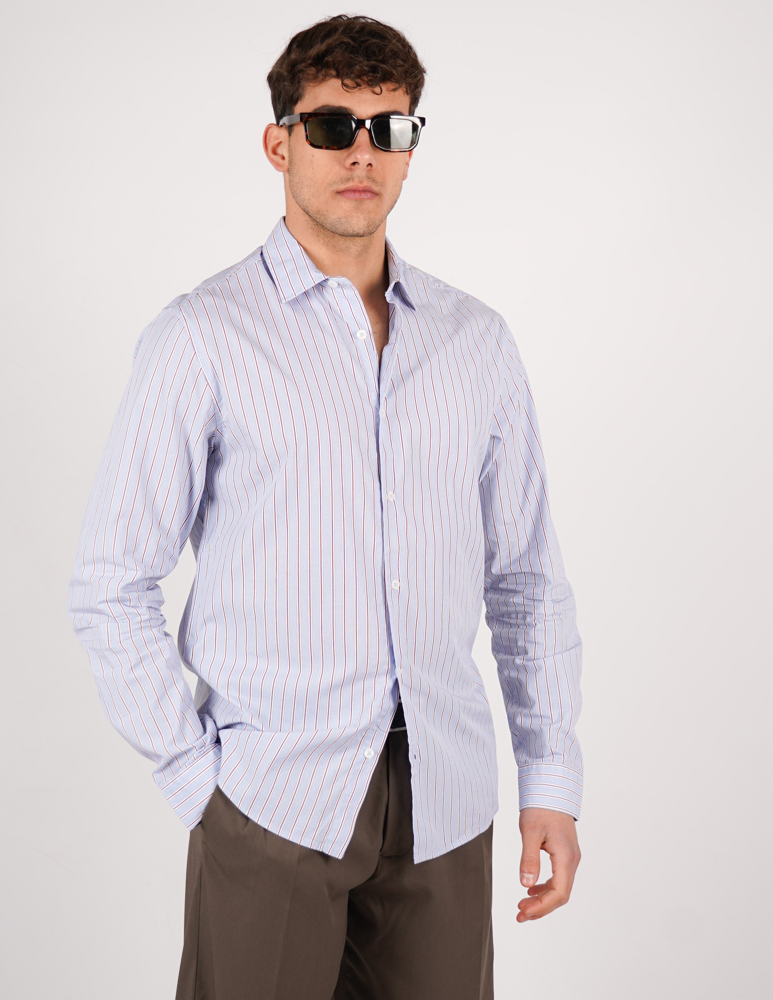 CAMICIA LEGGERA SLIM FIT A RIGHE