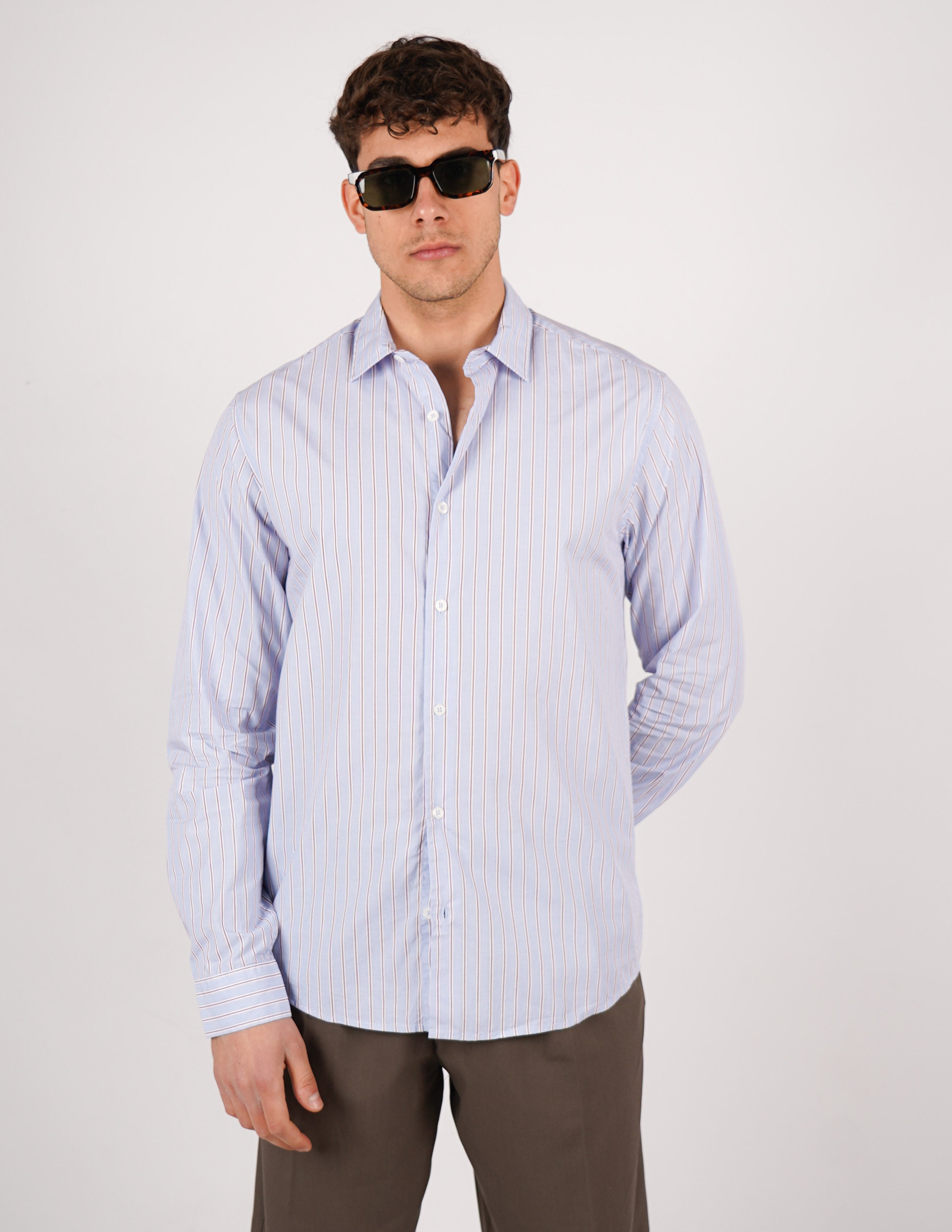 CAMICIA LEGGERA SLIM FIT A RIGHE