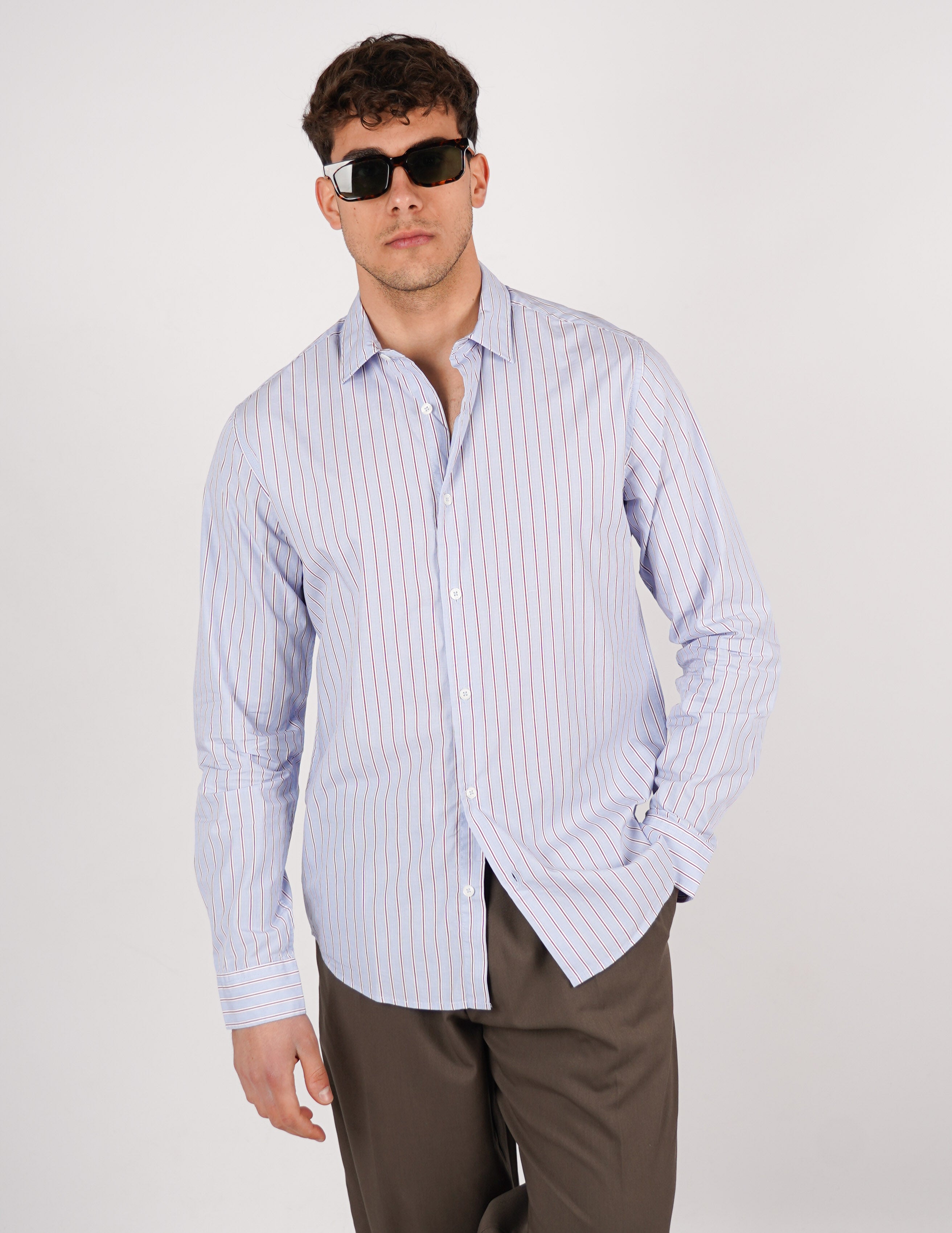 CAMICIA LEGGERA SLIM FIT A RIGHE