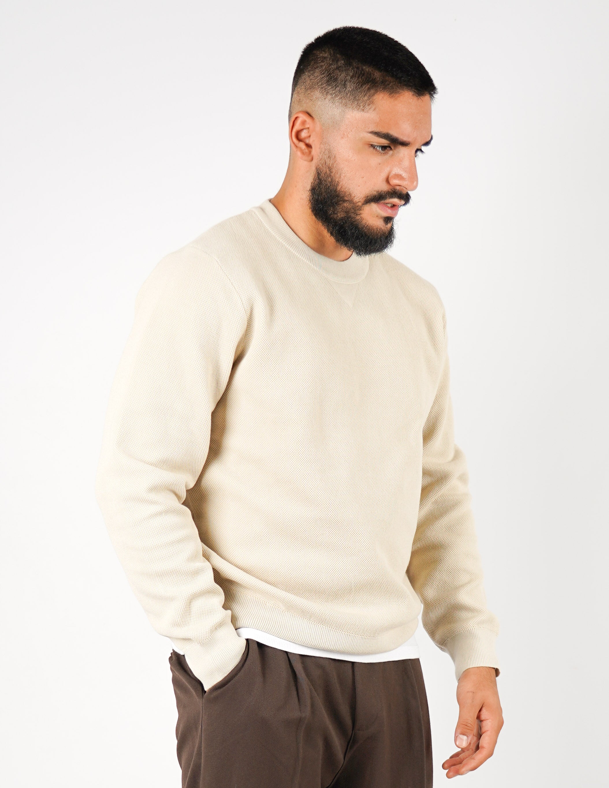 Maglione strutturato girocollo
