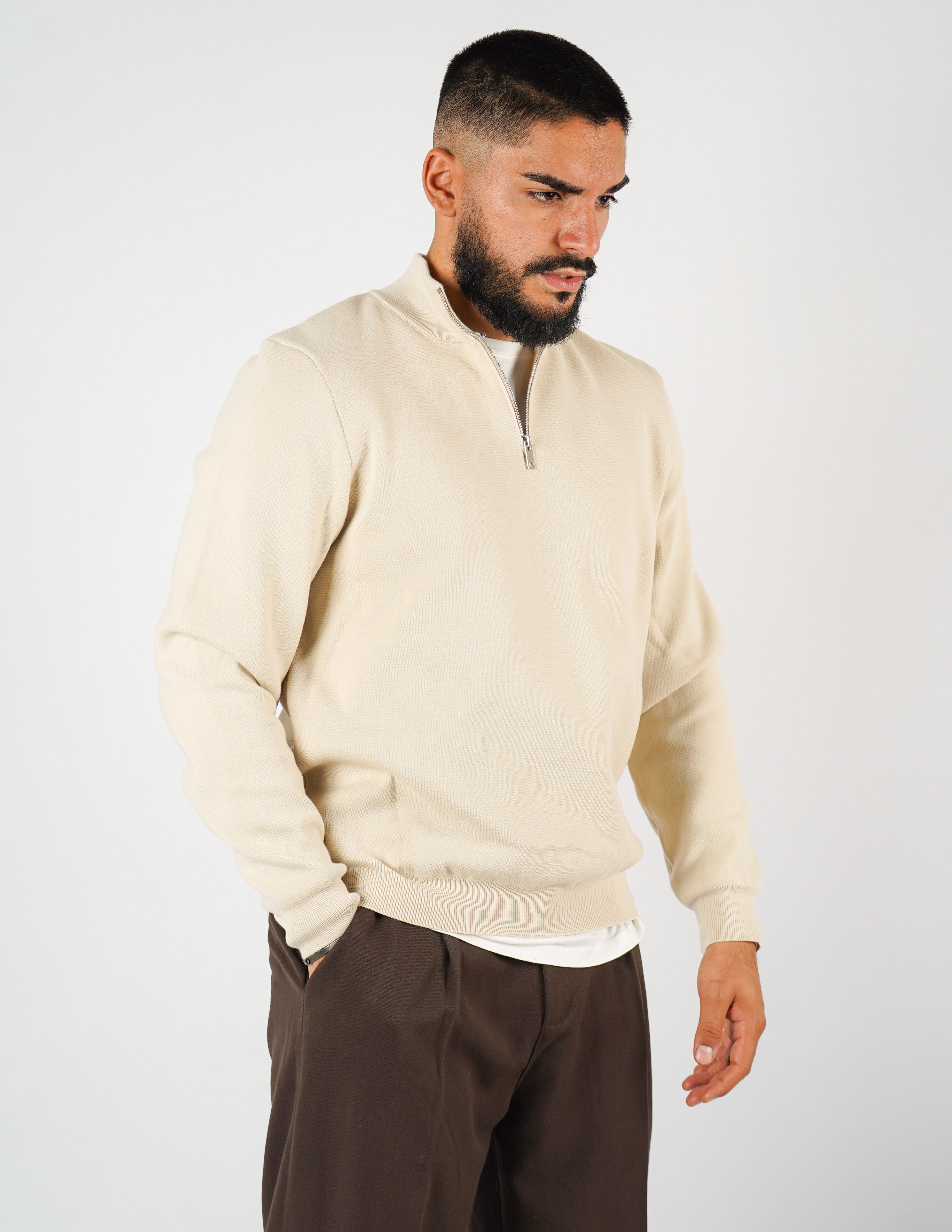 Maglione uomo mezza zip
