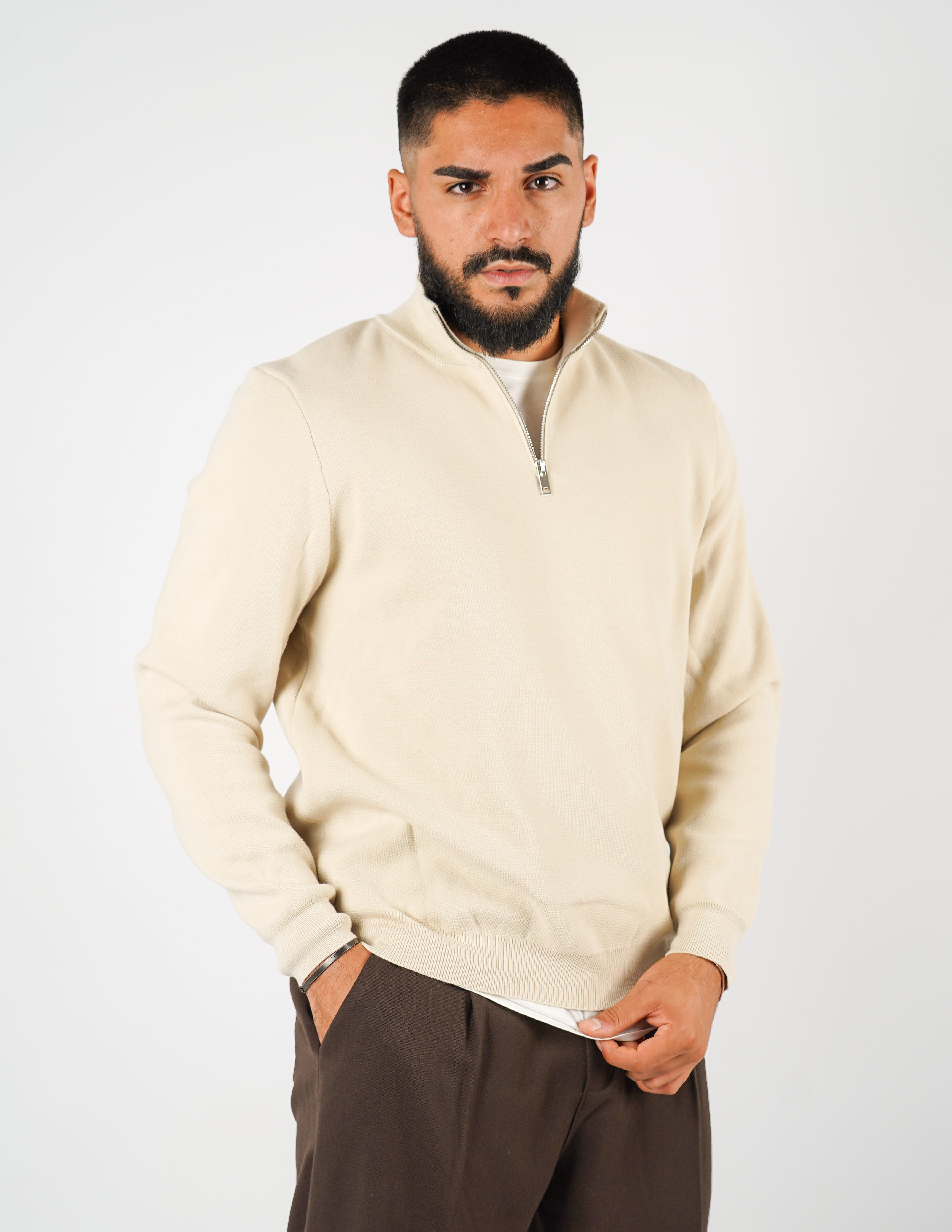 Maglione uomo mezza zip