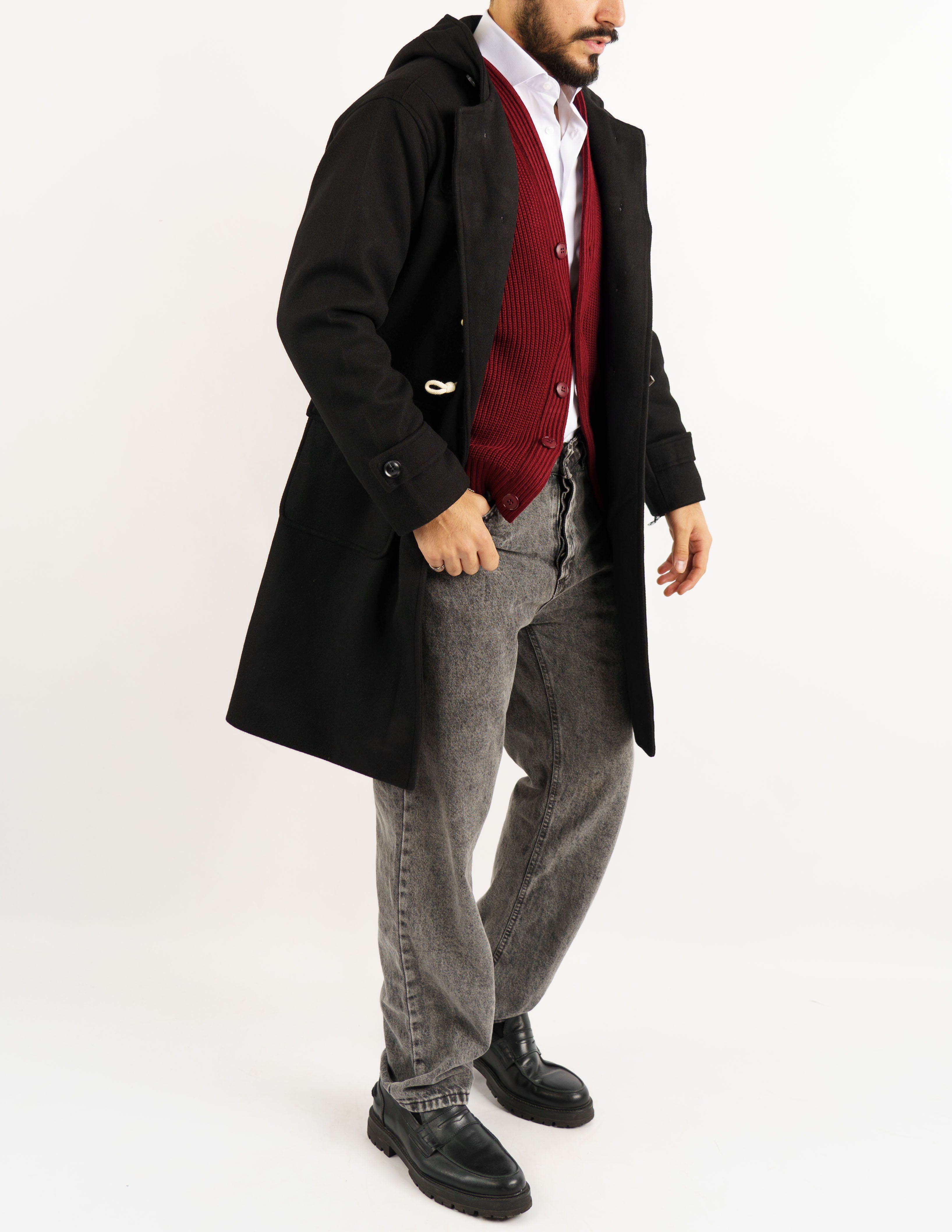 cappotto montgomery lungo con cappuccio