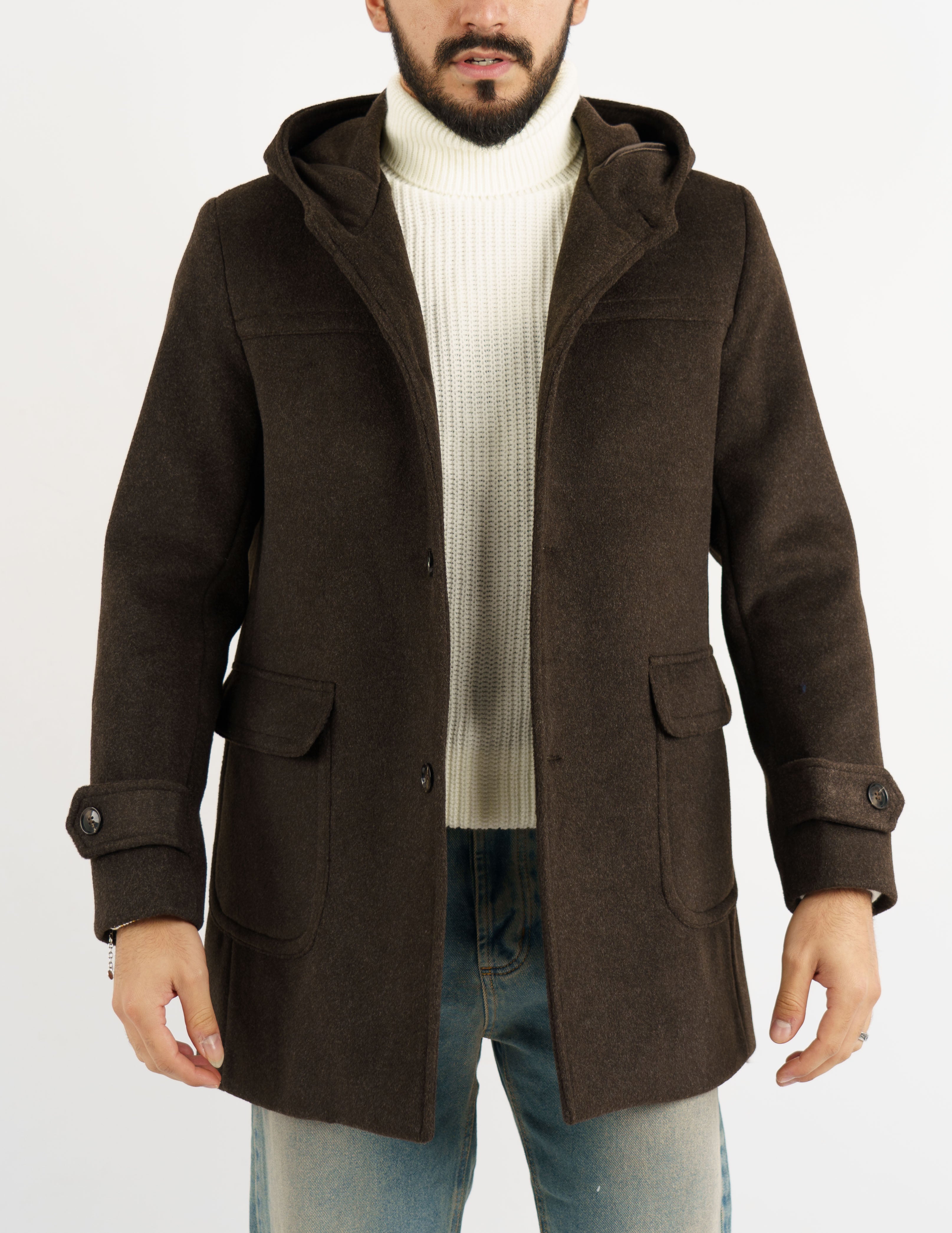 Cappotto uomo con cappuccio