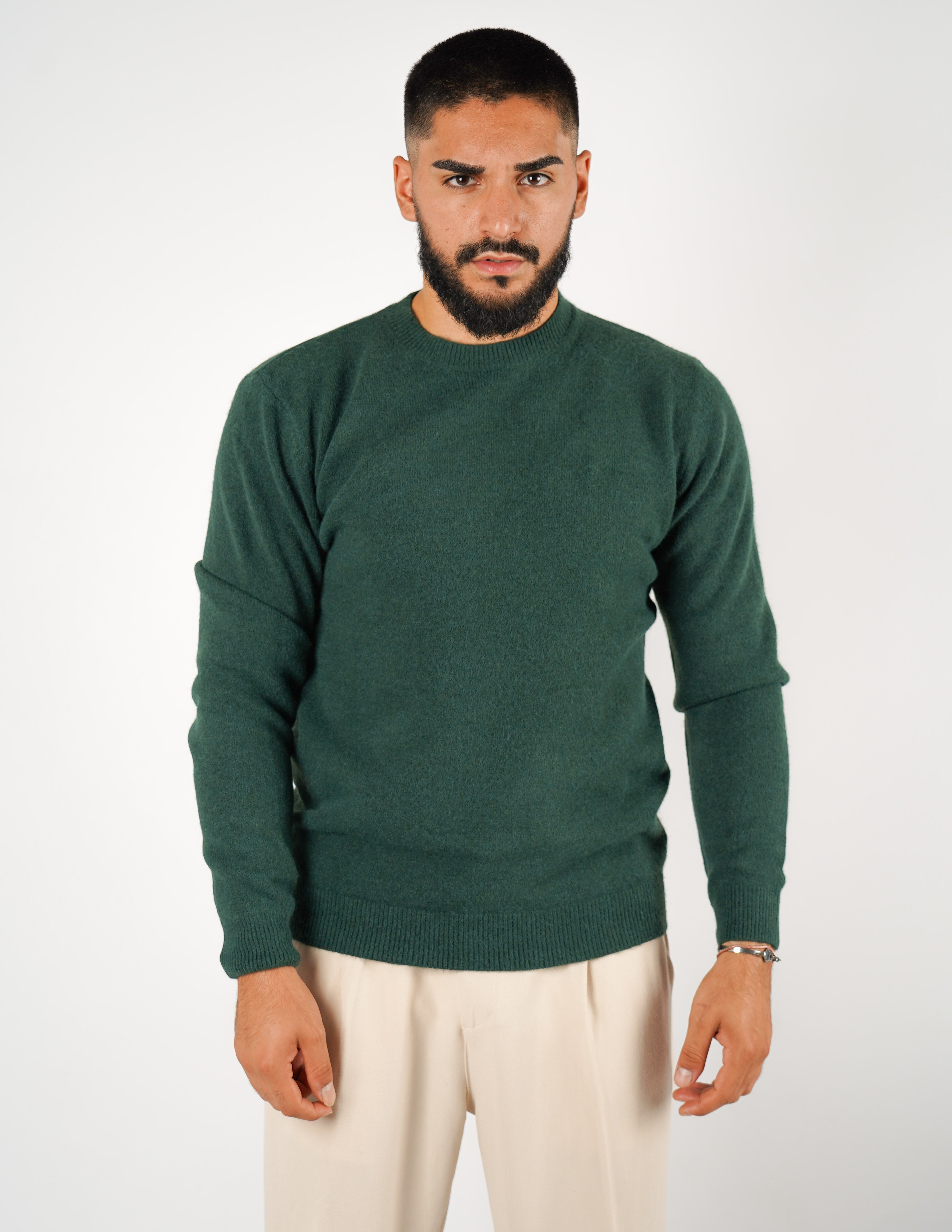 maglione girocollo misto lana