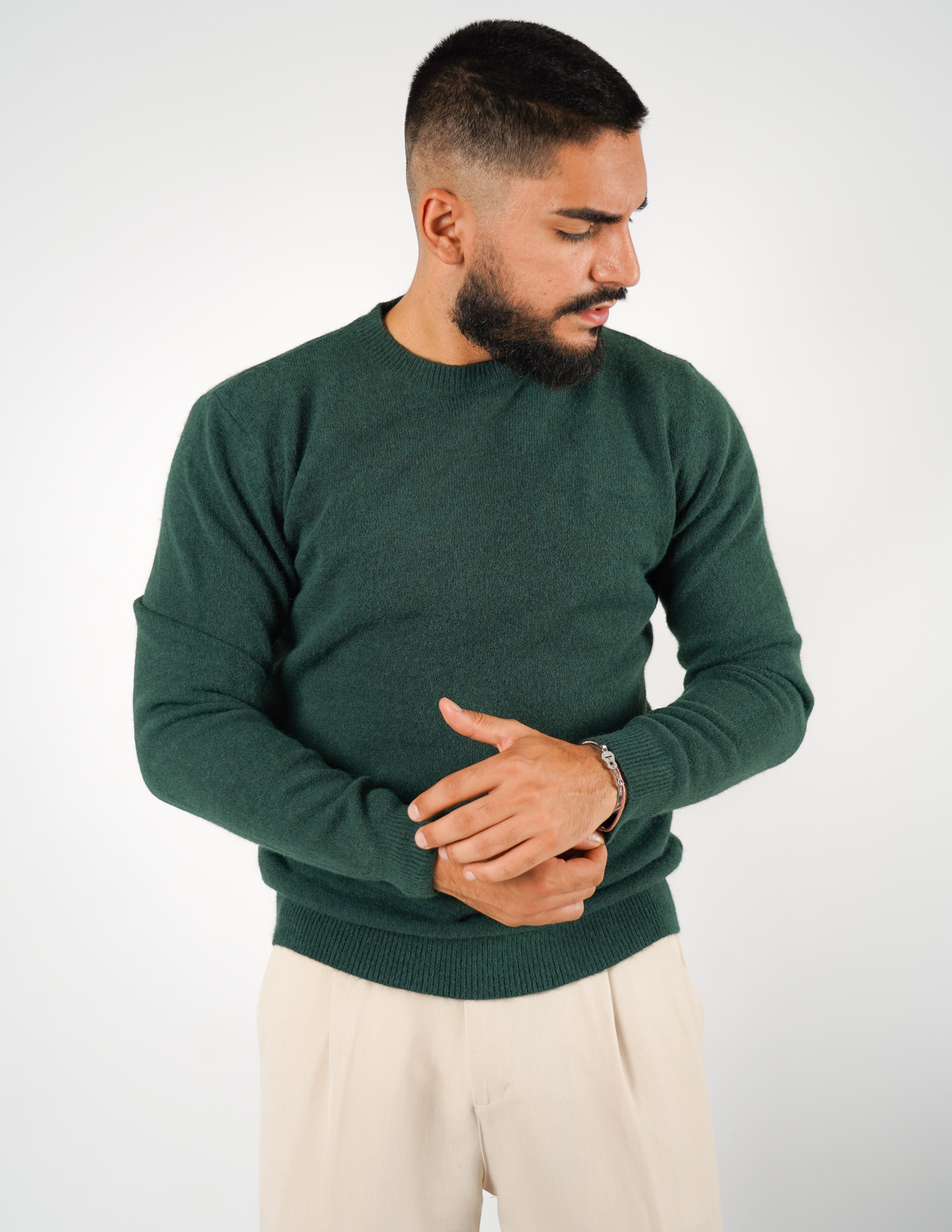 maglione girocollo misto lana