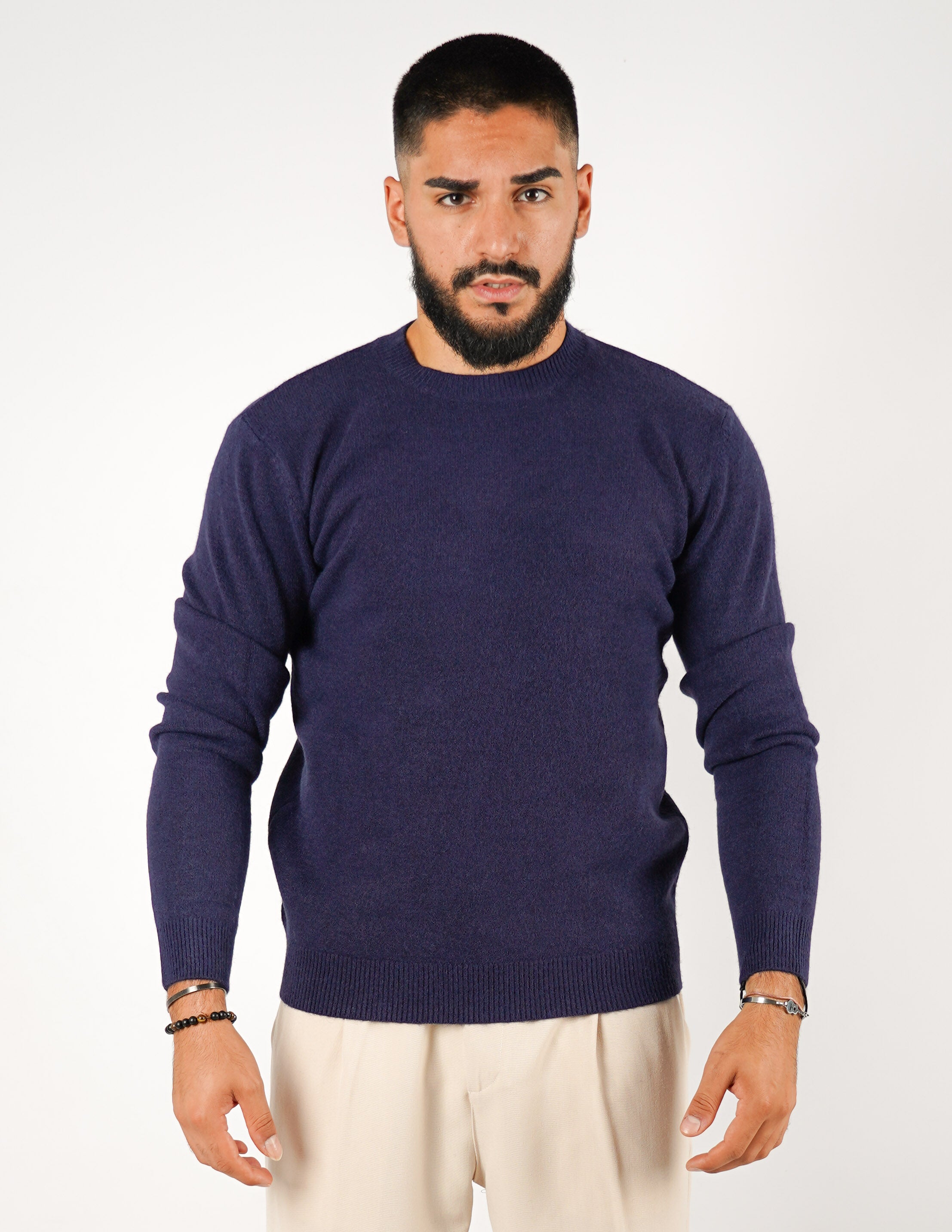 maglione girocollo misto lana