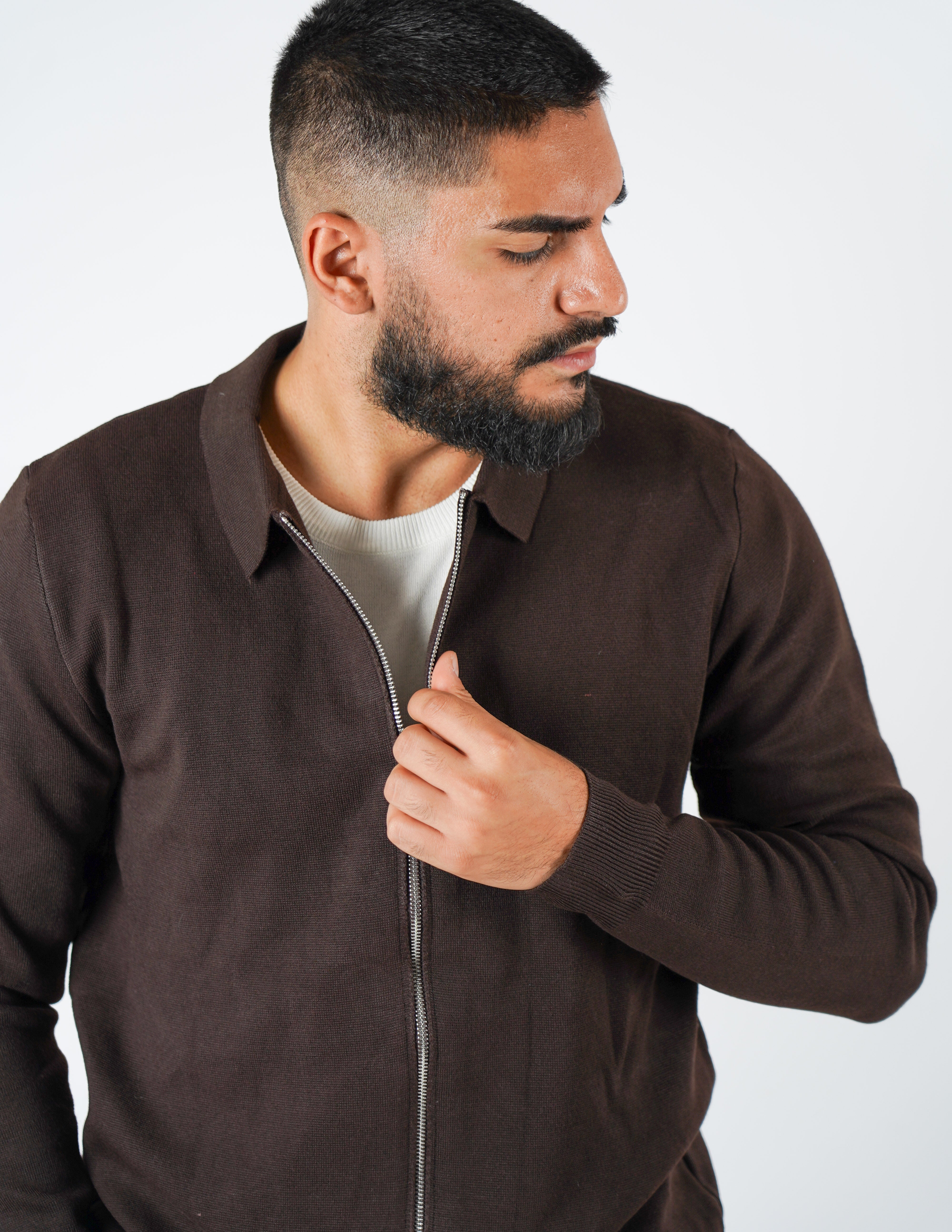 Cardigan con collo manica lunga