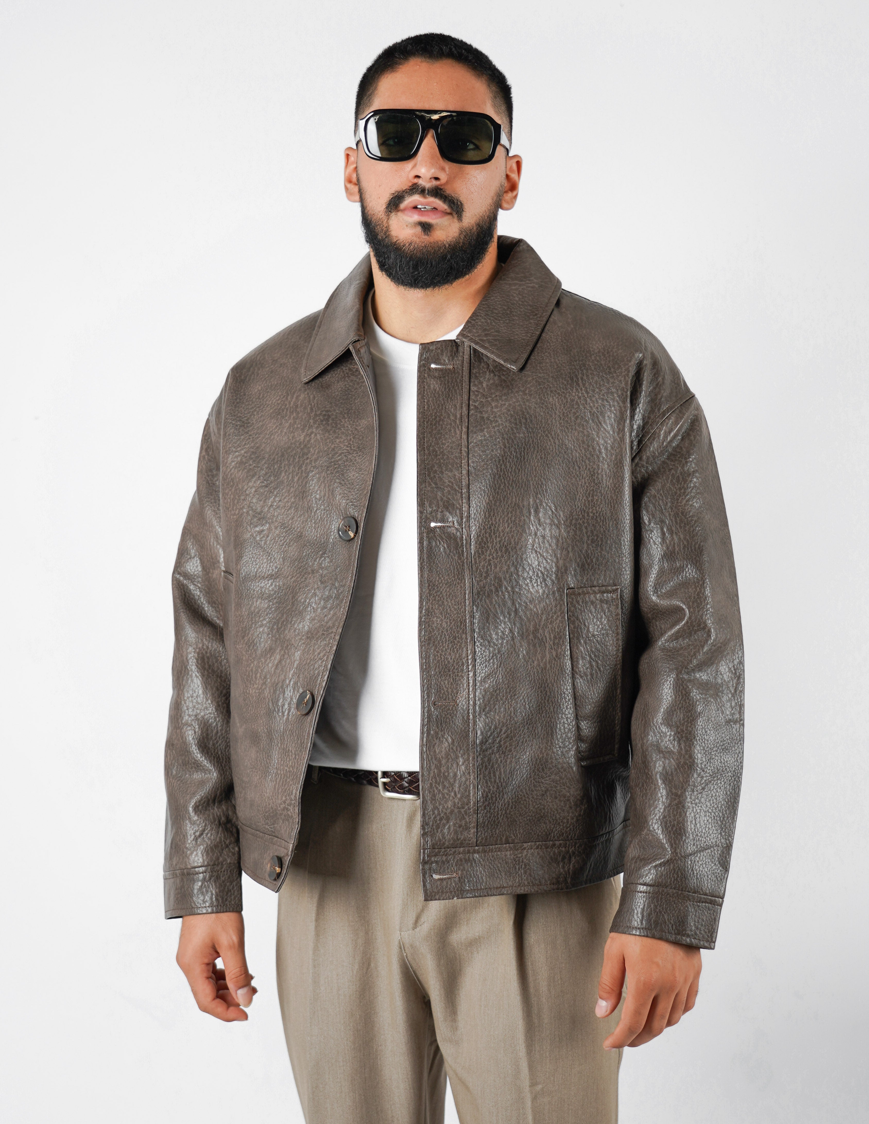 Giubbino over size in ecopelle