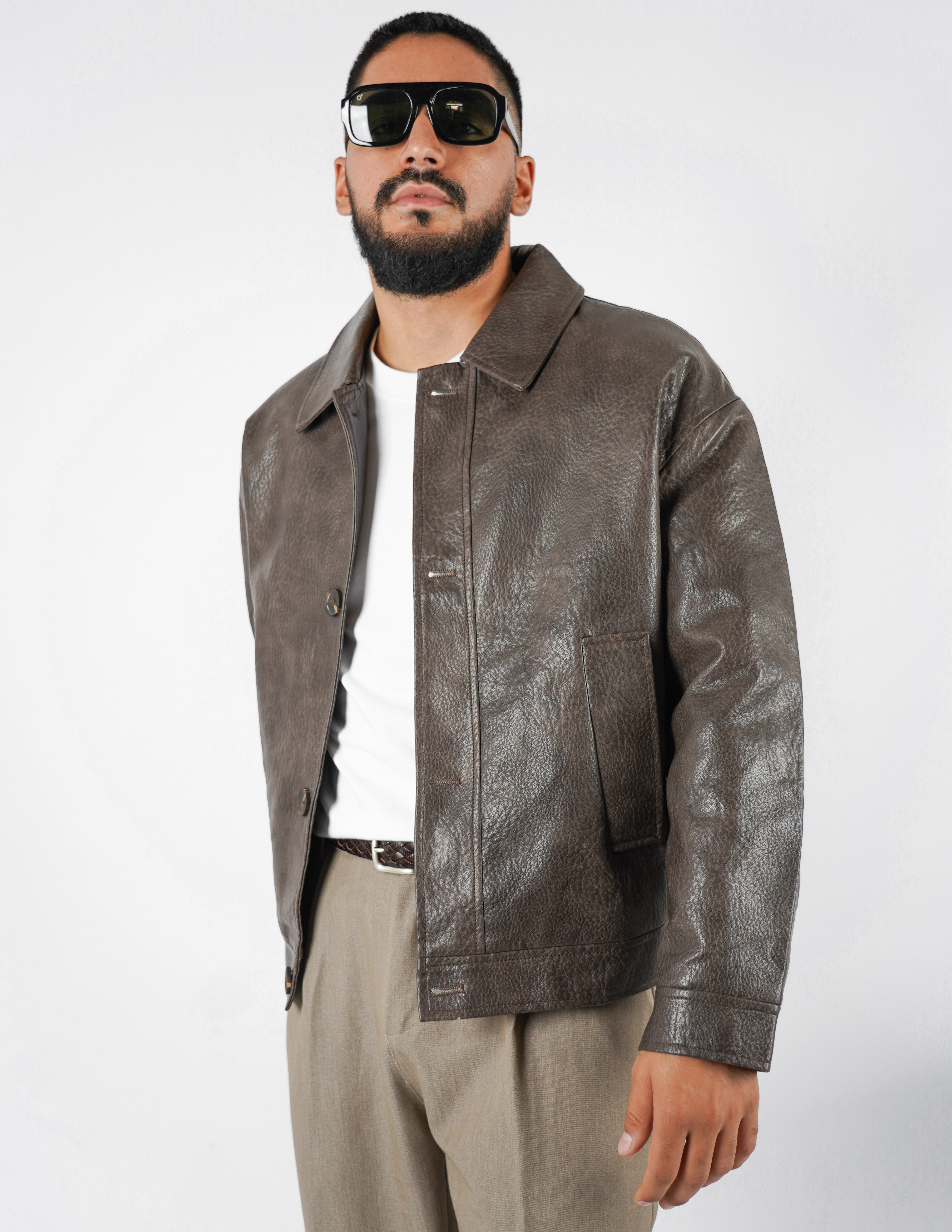 Giubbino over size in ecopelle