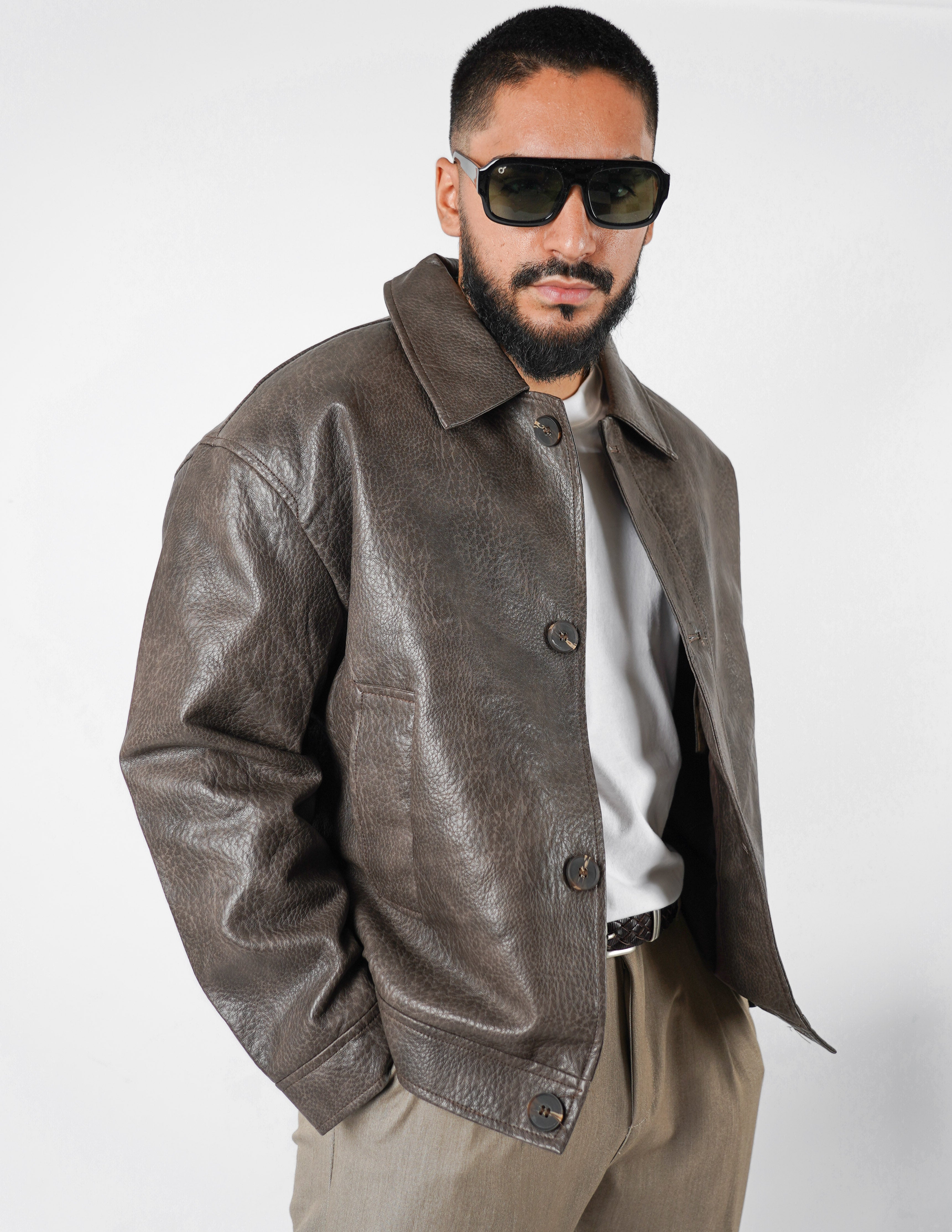 Giubbino over size in ecopelle