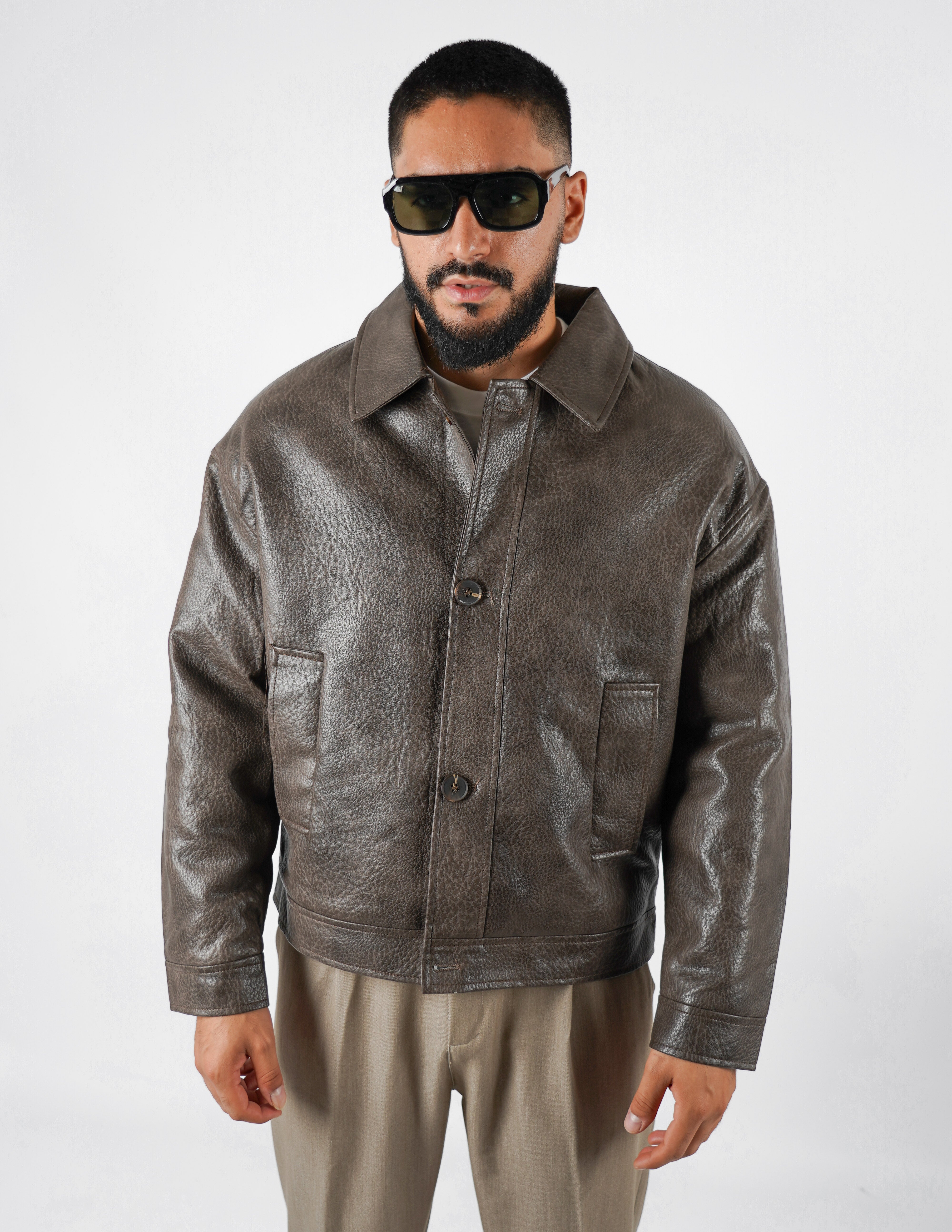 Giubbino over size in ecopelle