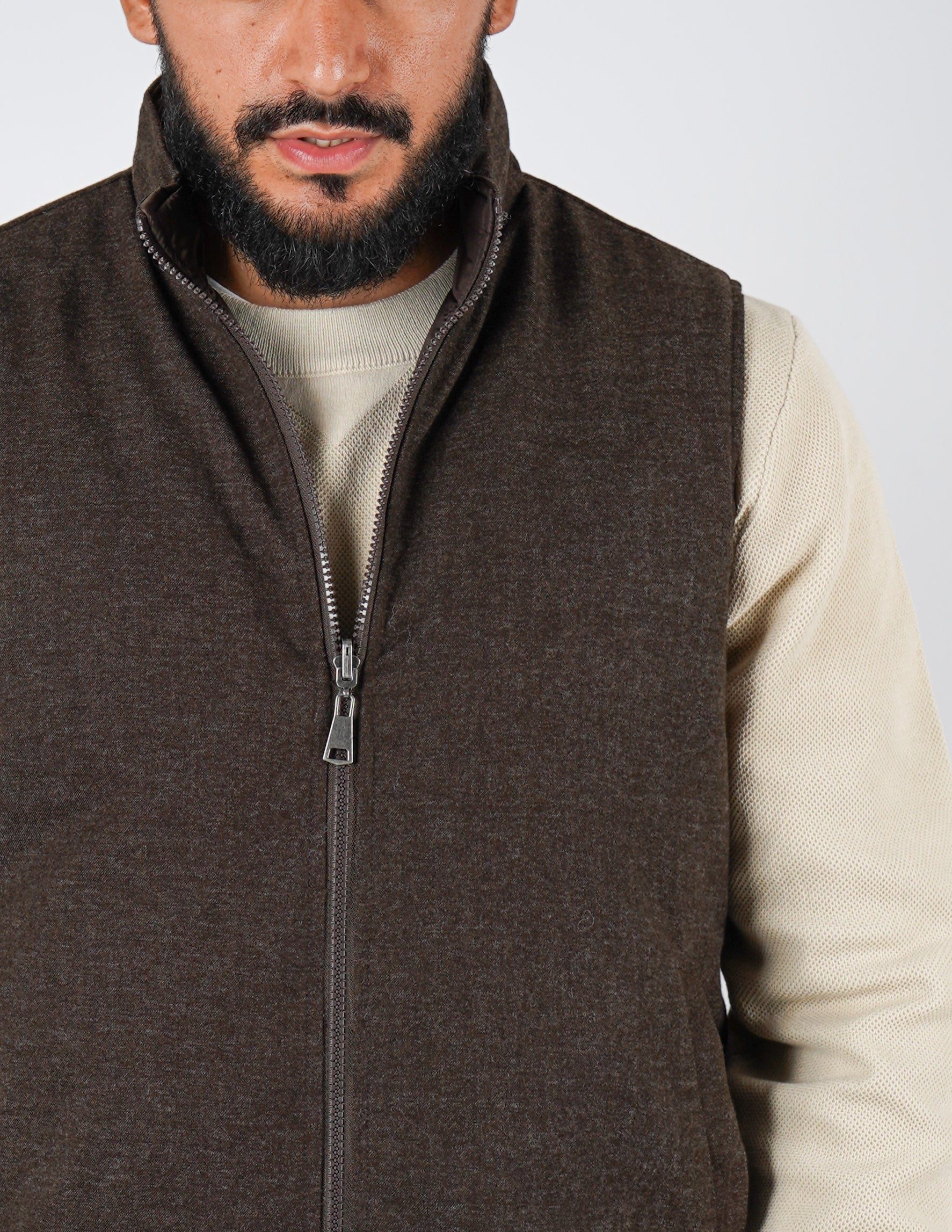Gilet smanicato effetto lana reversibile