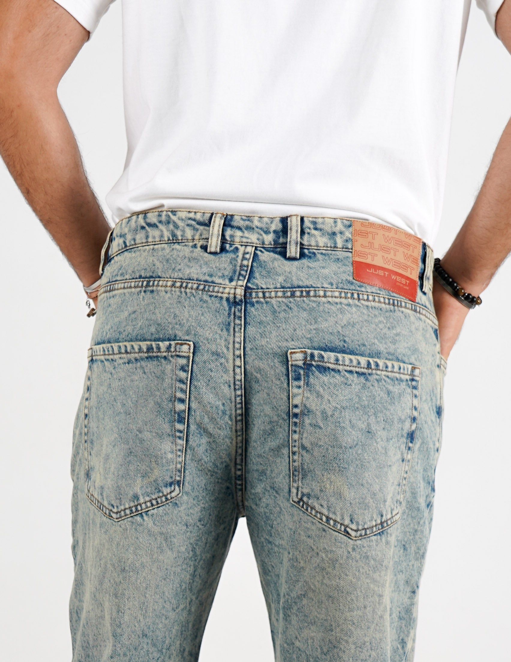 Jeans baggy lavaggio sabbia