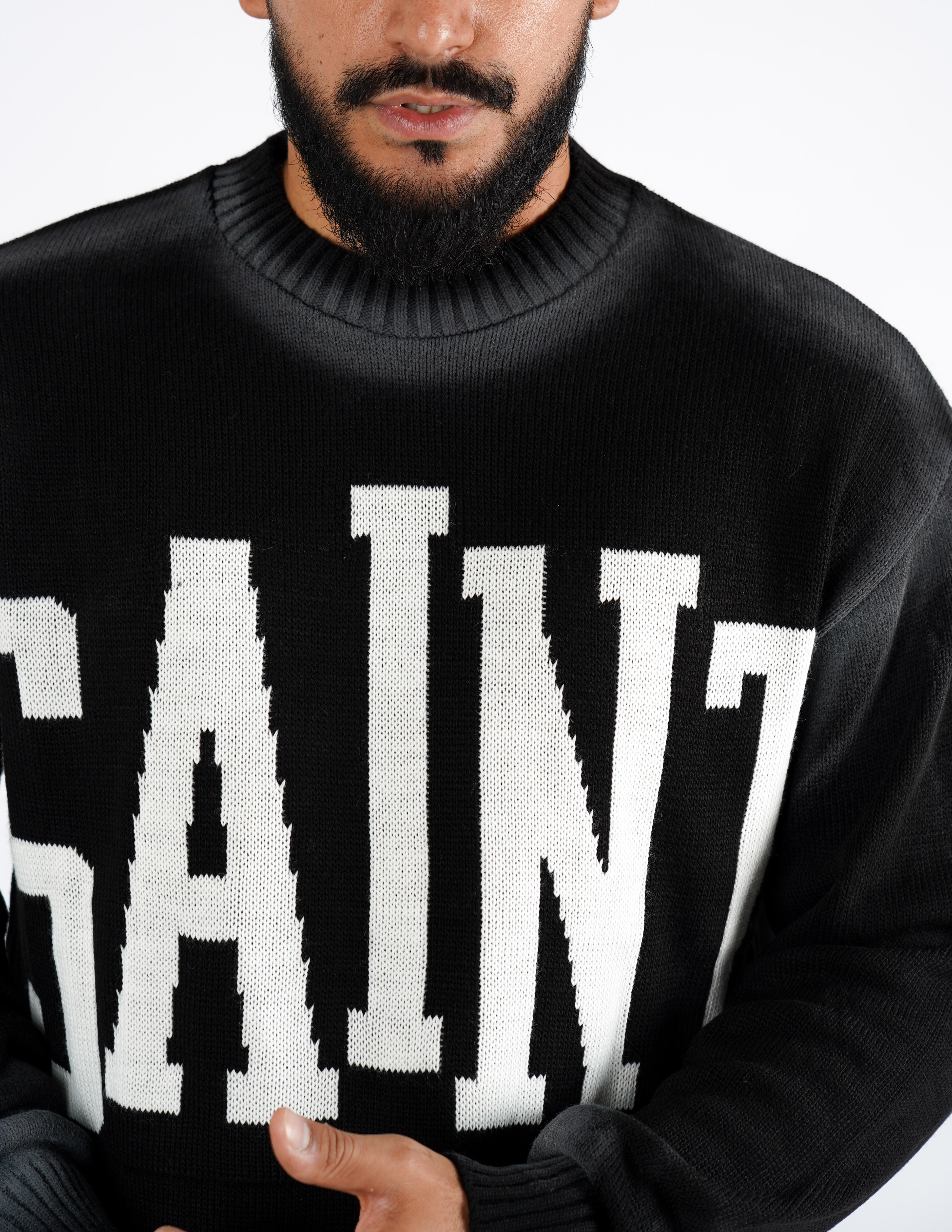 Maglione uomo strutturato con scritta