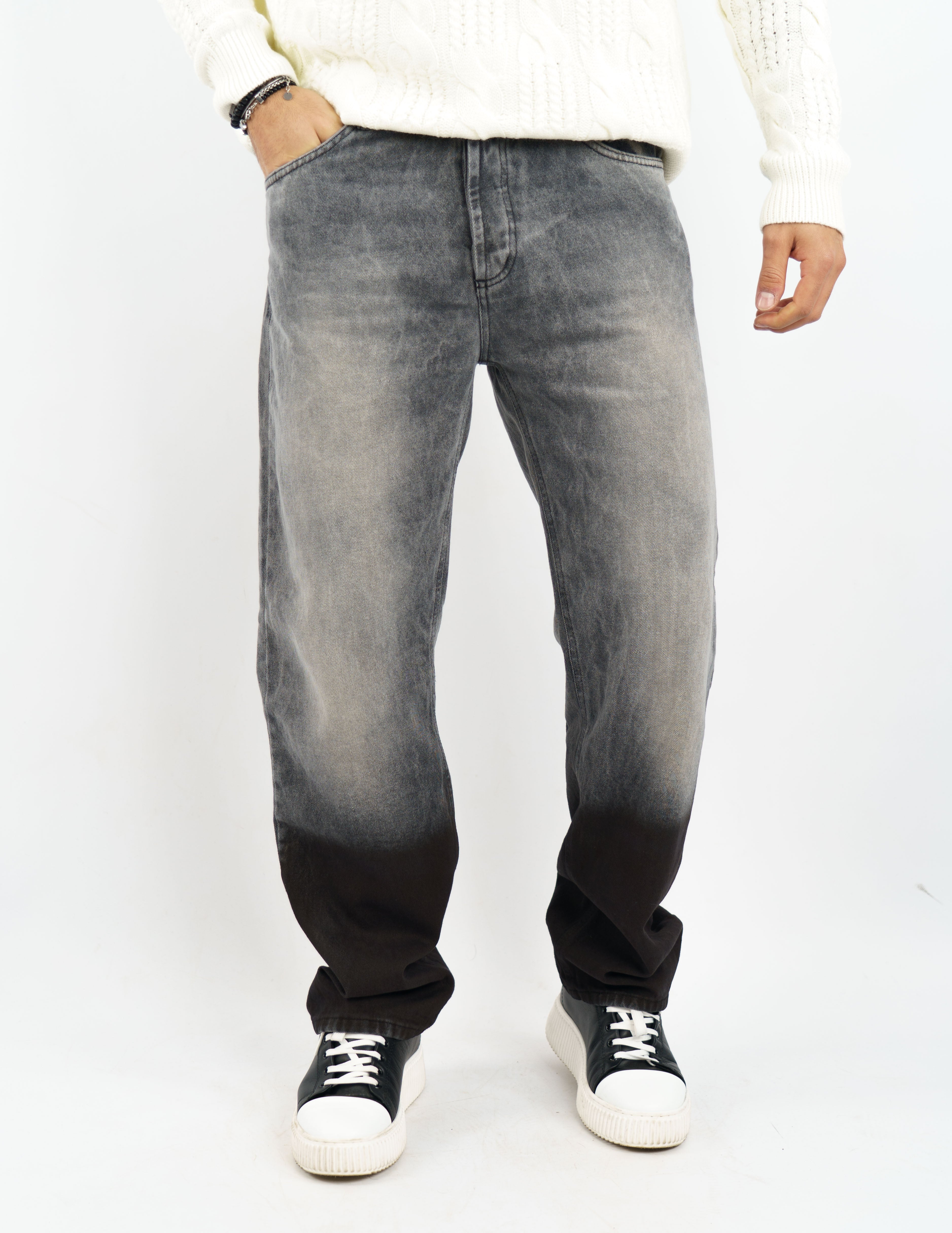 Jeans cinque tasche uomo degradè