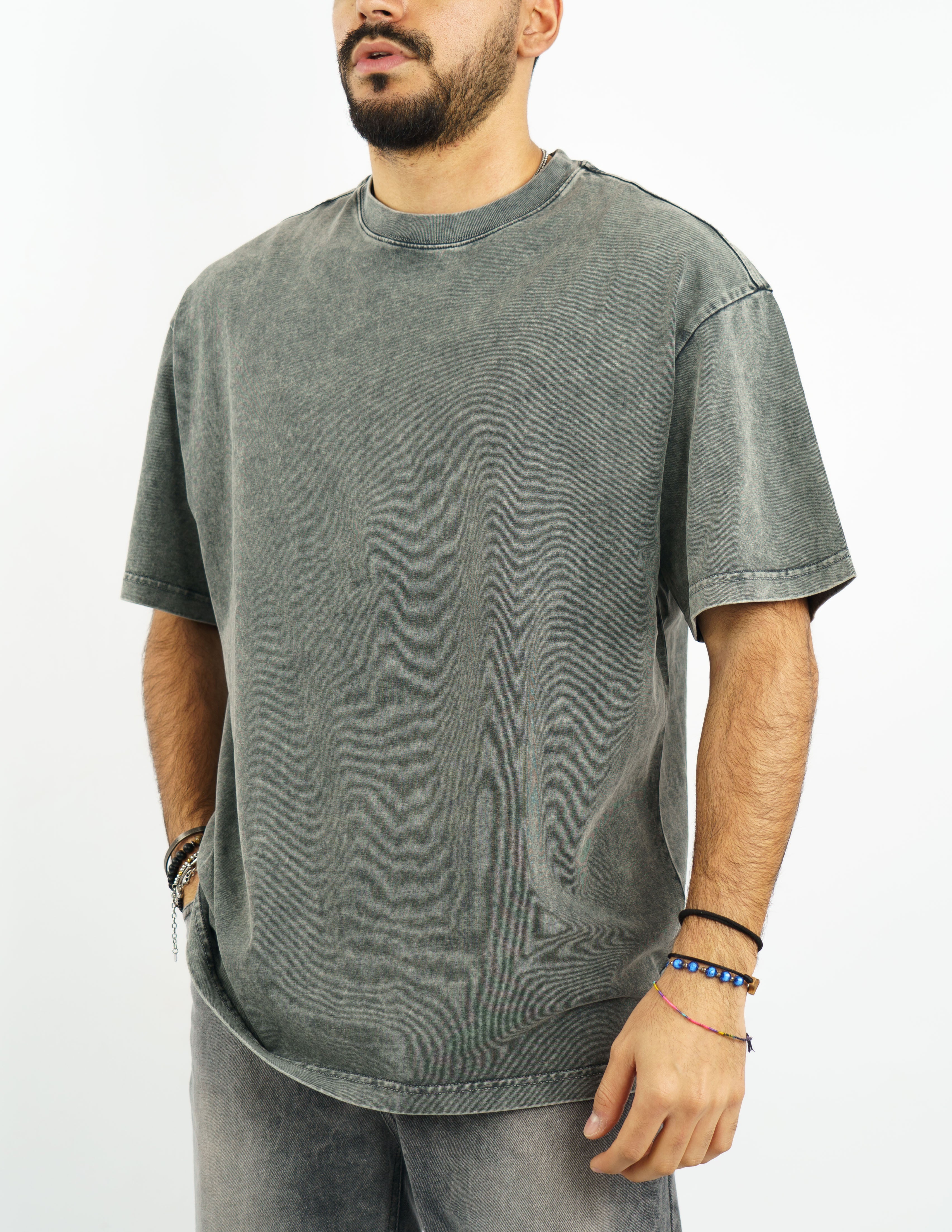 t-shirt manica corta effetto slavato