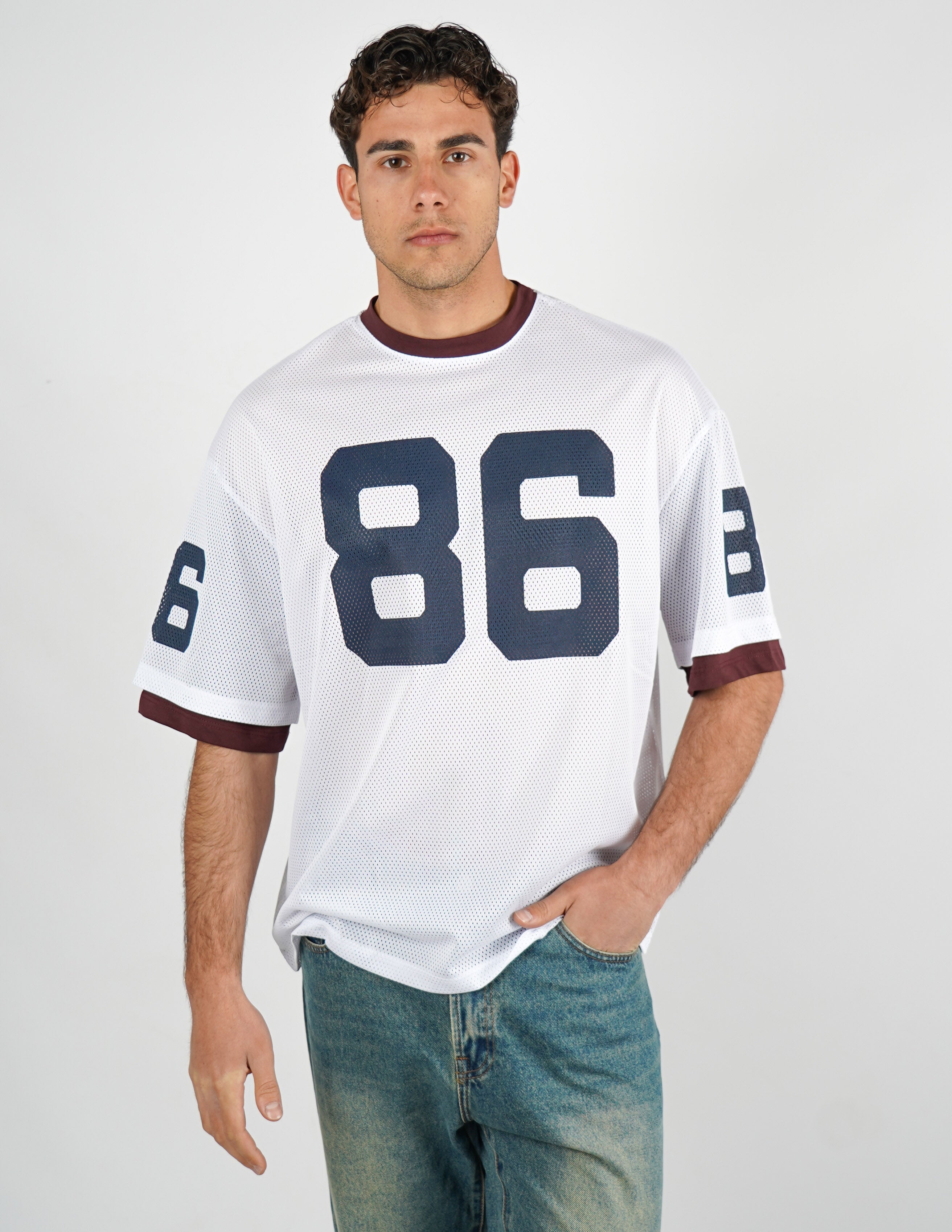 T-SHIRT GIROCOLLO IN RETE