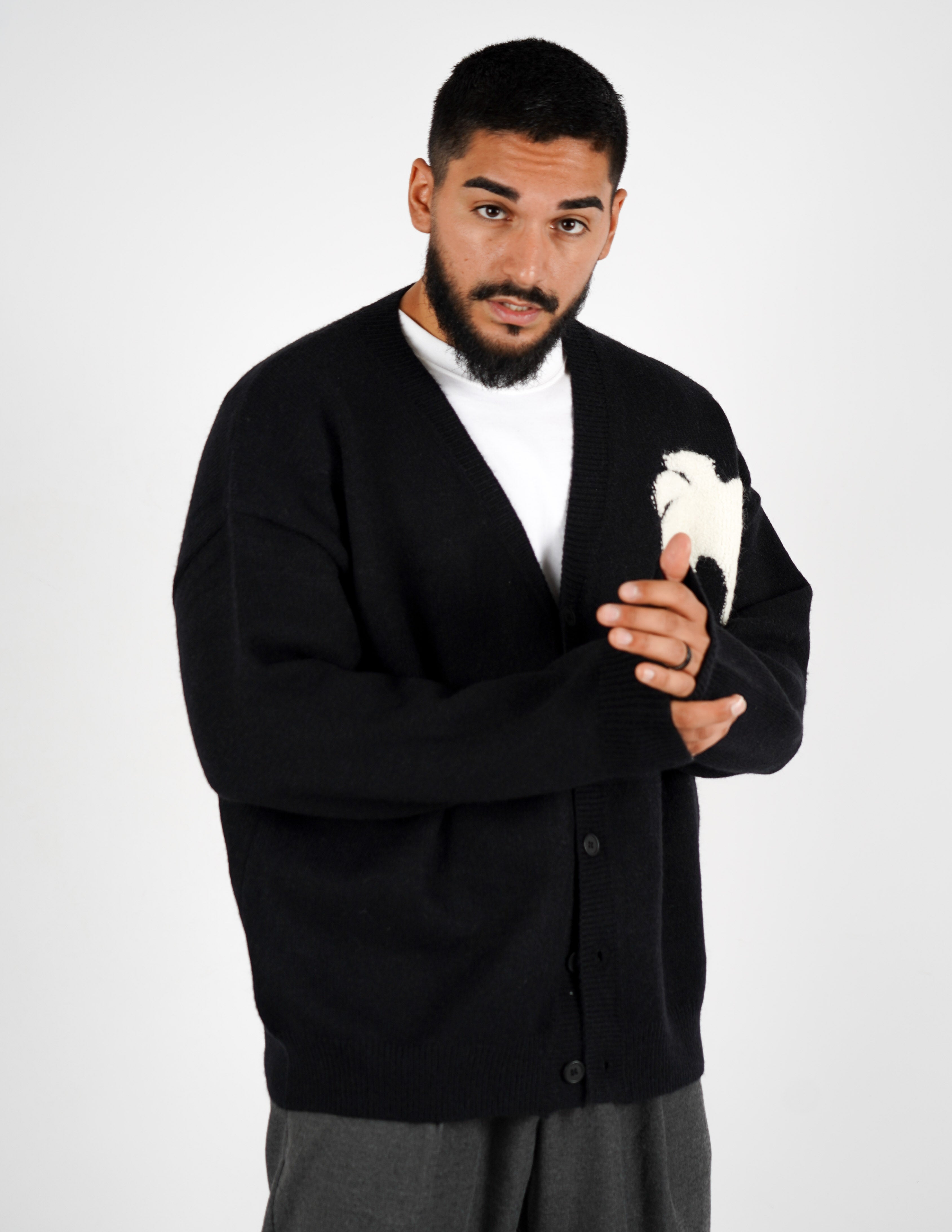 Cardigan Over con ricamo